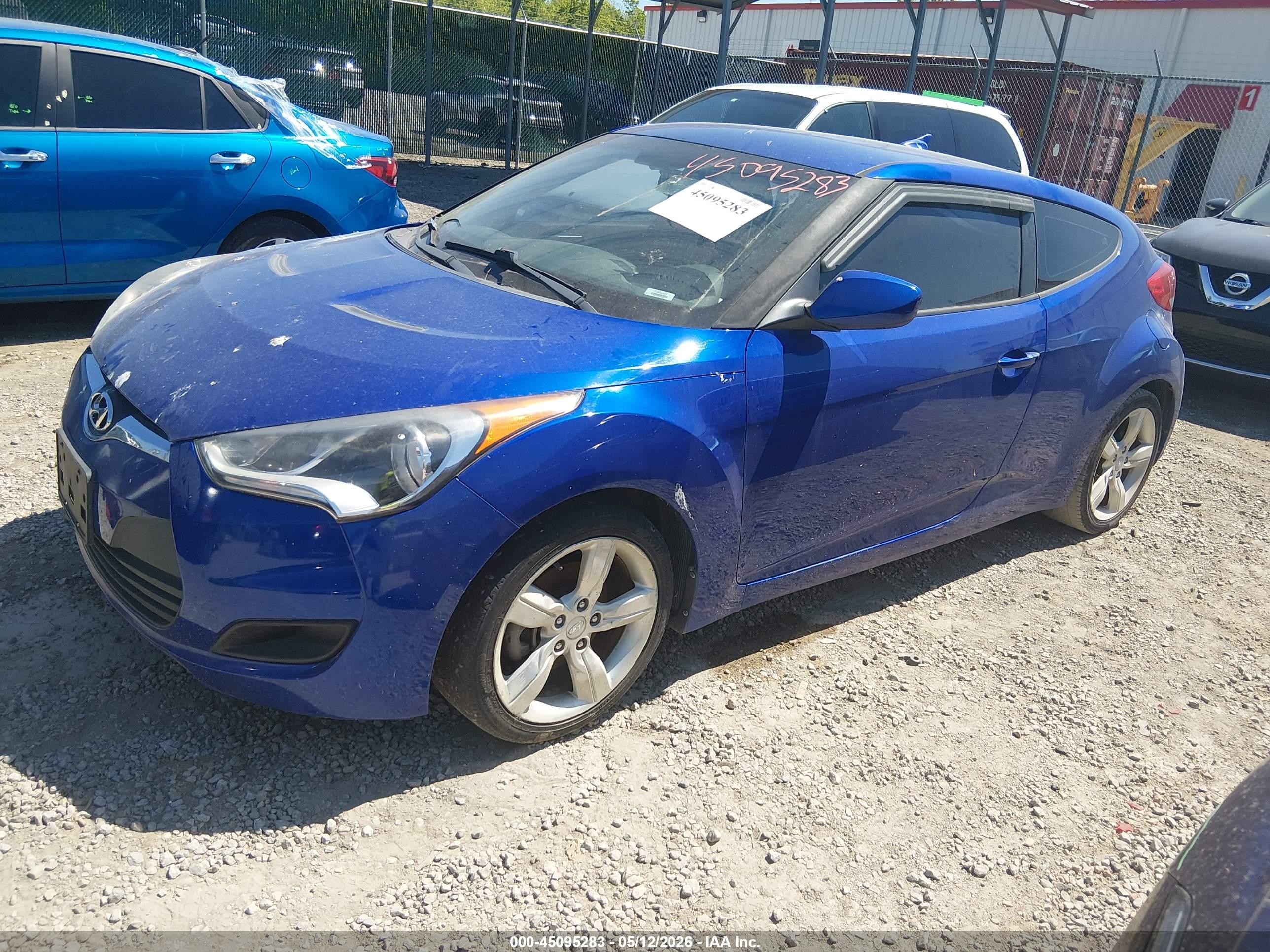2014 Hyundai Veloster Base W/black Blue vin: KMHTC6AD9EU215087
