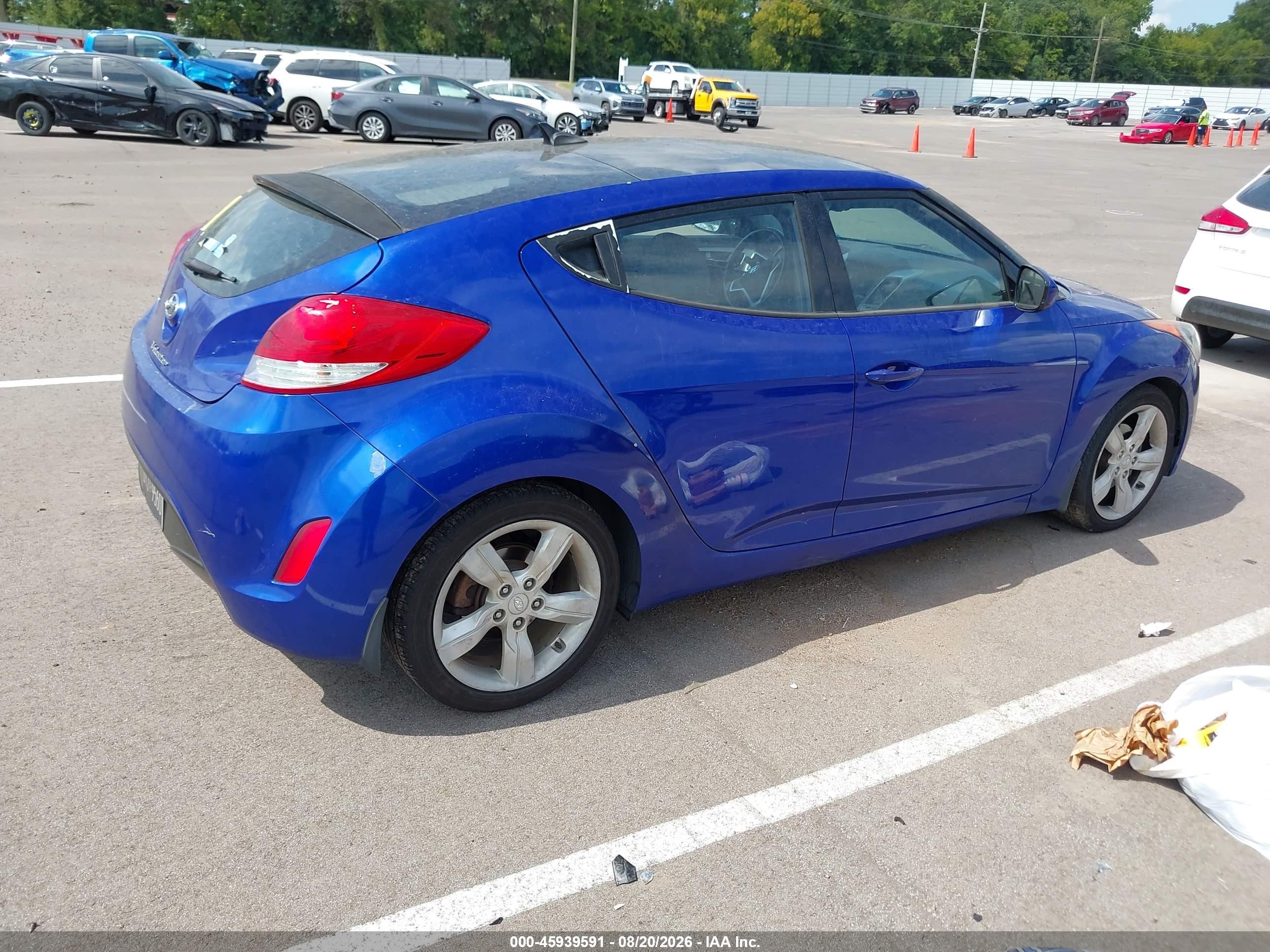 2014 Hyundai Veloster Base W/black Синий vin: KMHTC6AD9EU218250