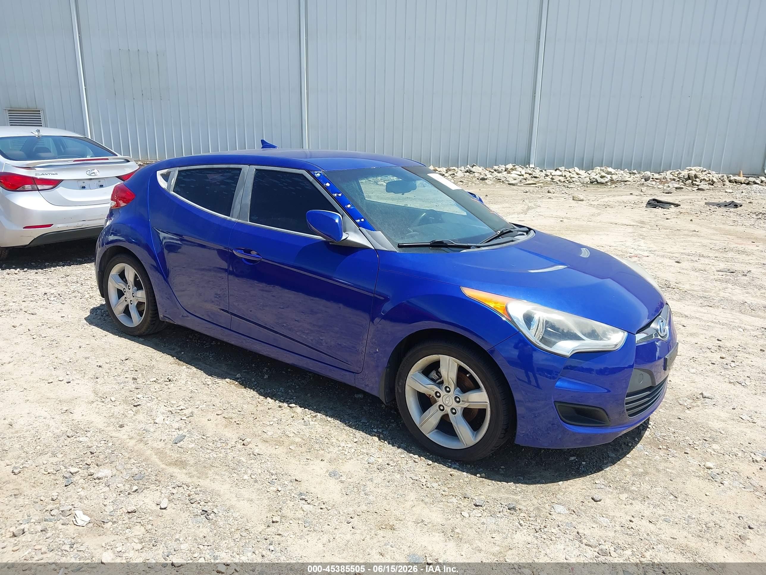 2012 Hyundai Veloster Base W/black Blue vin: KMHTC6ADXCU020709
