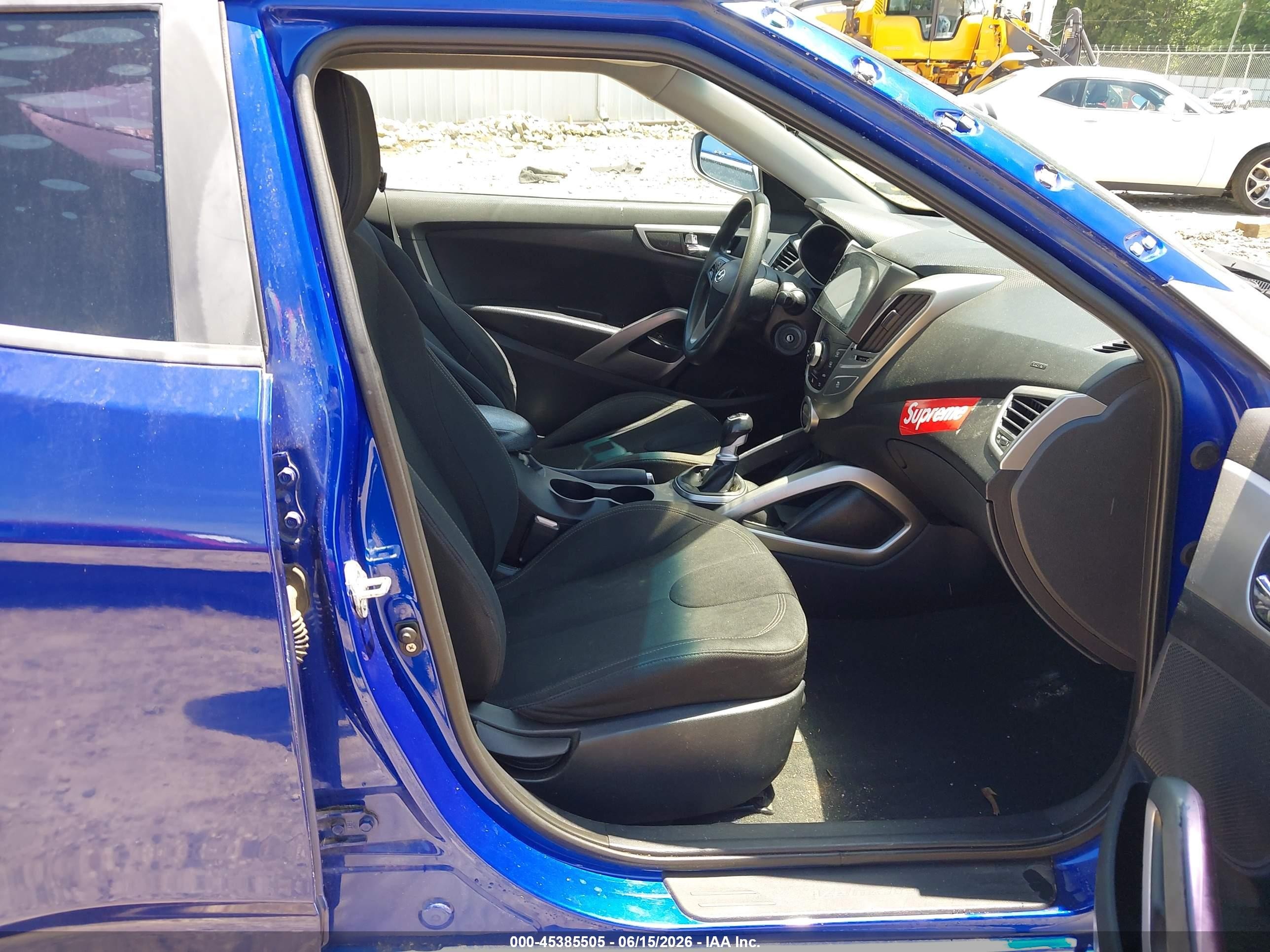 2012 Hyundai Veloster Base W/black Blue vin: KMHTC6ADXCU020709