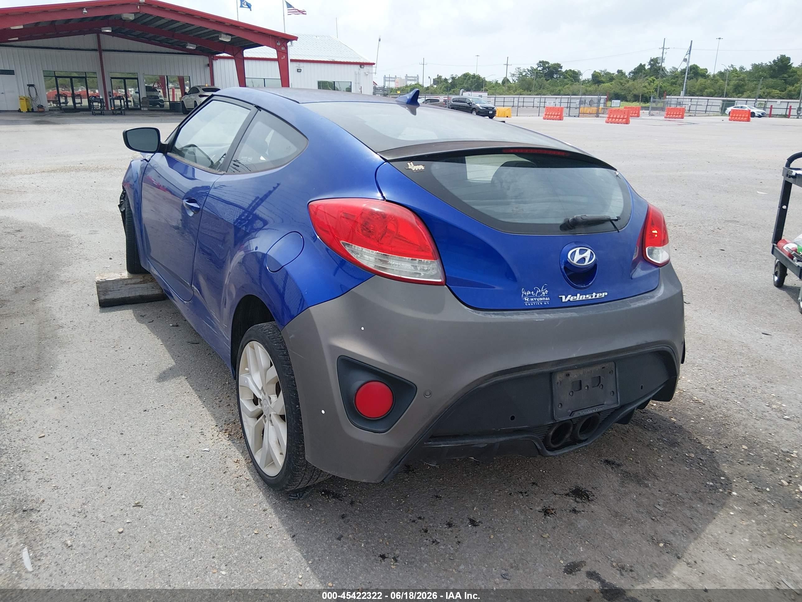 2012 Hyundai Veloster Base W/black Blue vin: KMHTC6ADXCU072325