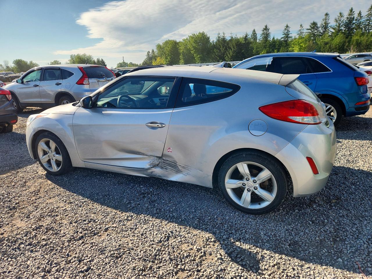 2012 Hyundai Veloster Base Silver vin: KMHTC6ADXCU081316