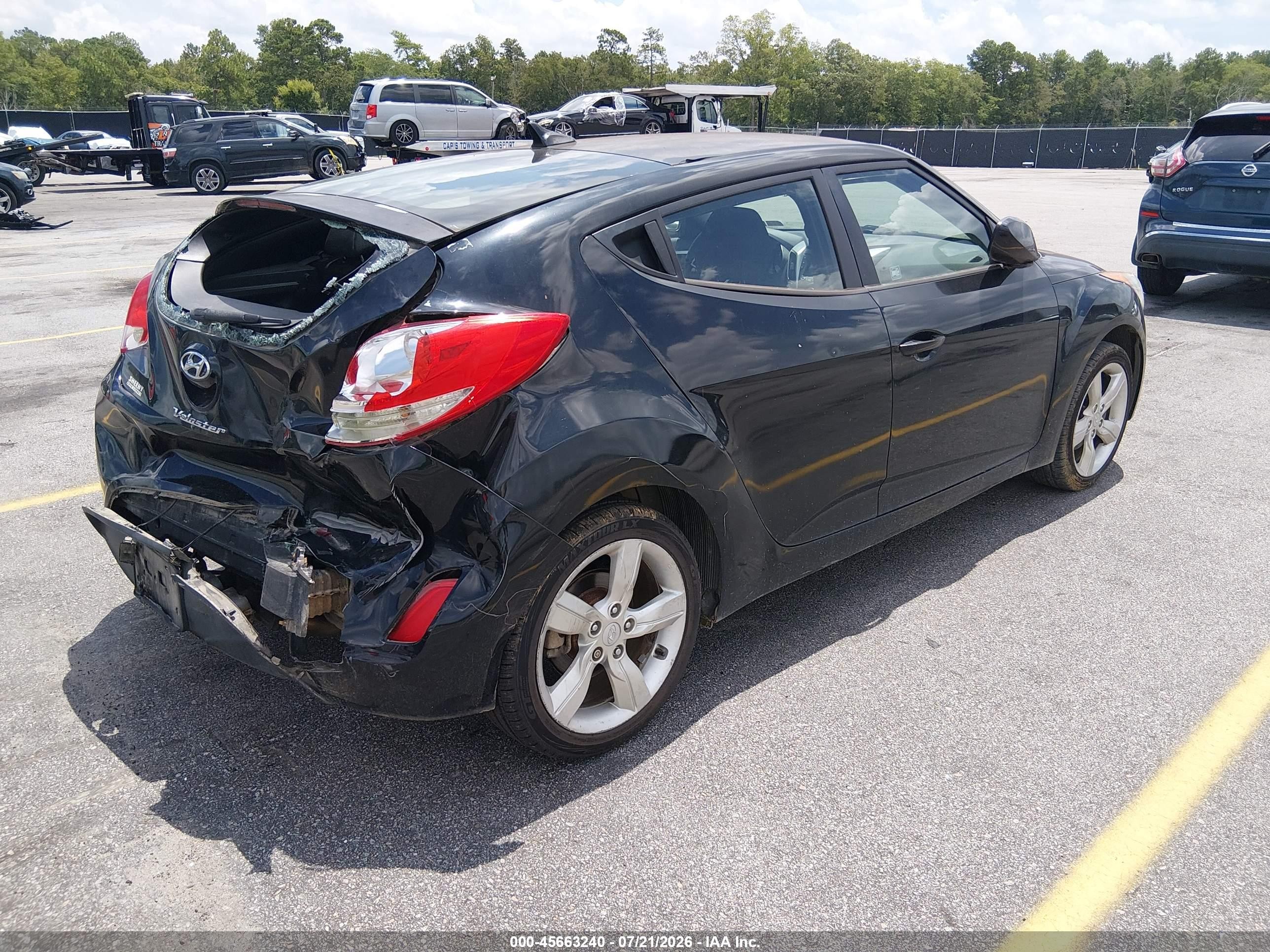 2013 Hyundai Veloster Base W/black Black vin: KMHTC6ADXDU103333
