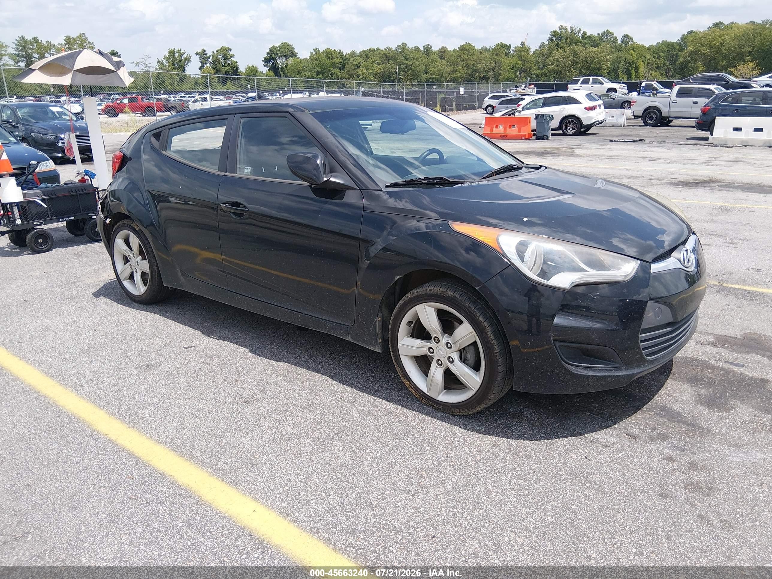 2013 Hyundai Veloster Base W/black Black vin: KMHTC6ADXDU103333