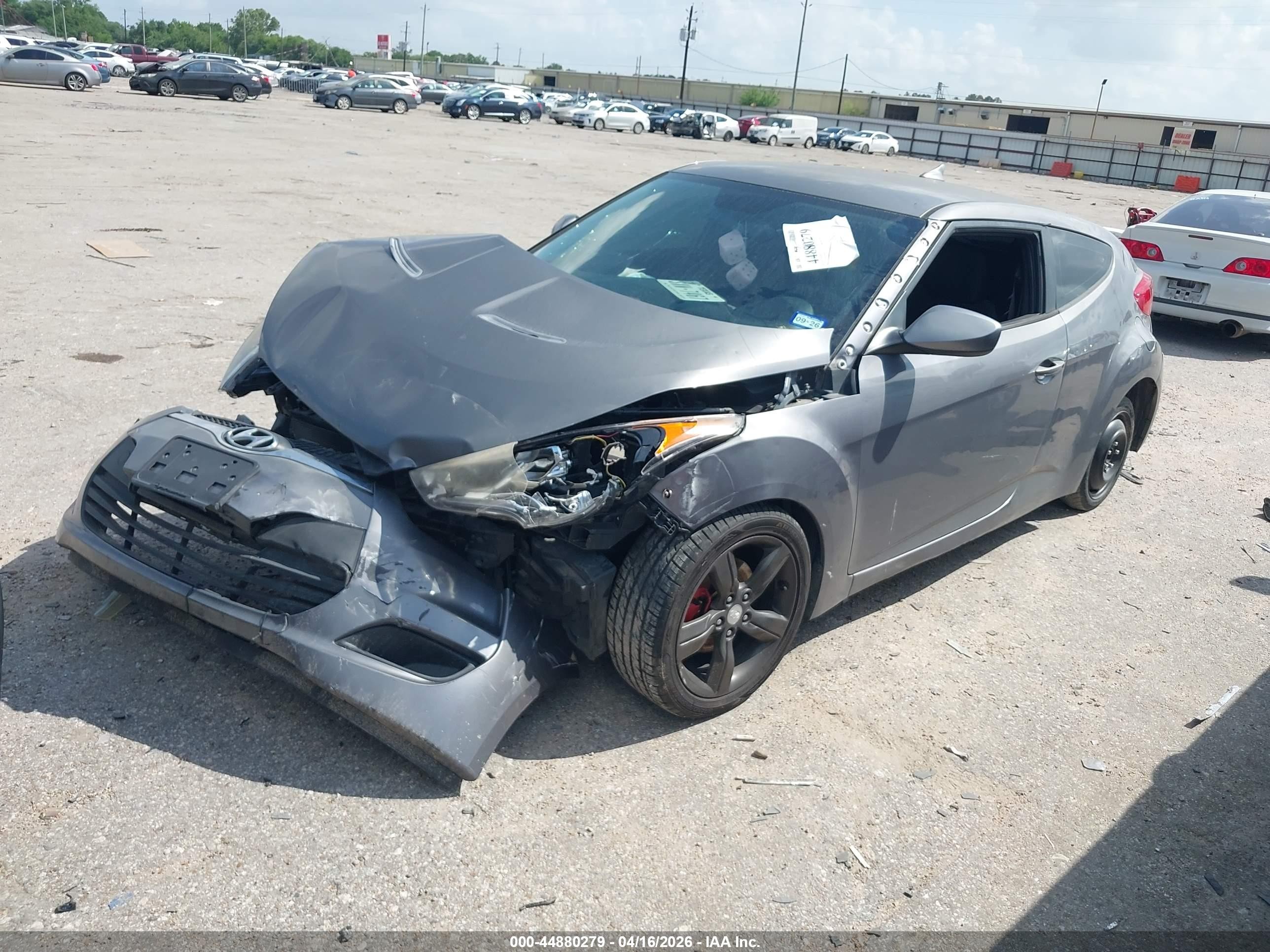 2013 Hyundai Veloster Base W/black Gray vin: KMHTC6ADXDU152547