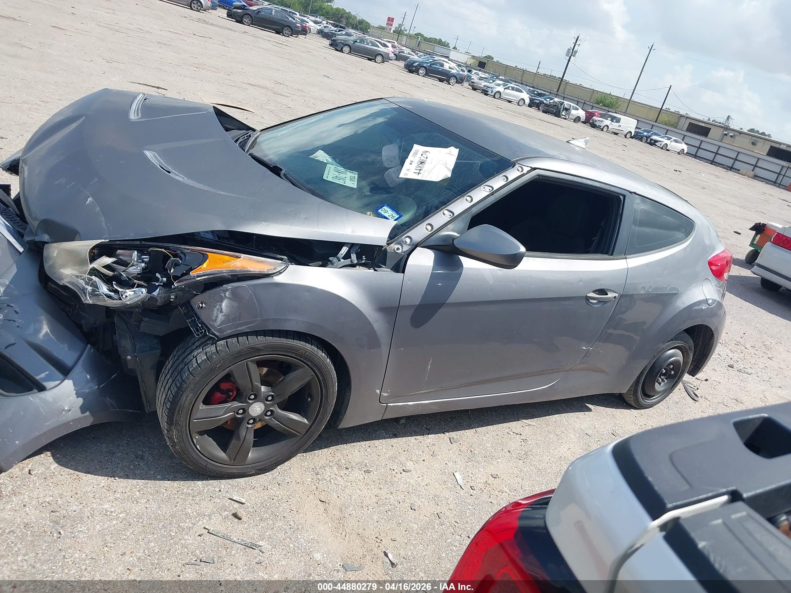 2013 Hyundai Veloster Base W/black Gray vin: KMHTC6ADXDU152547