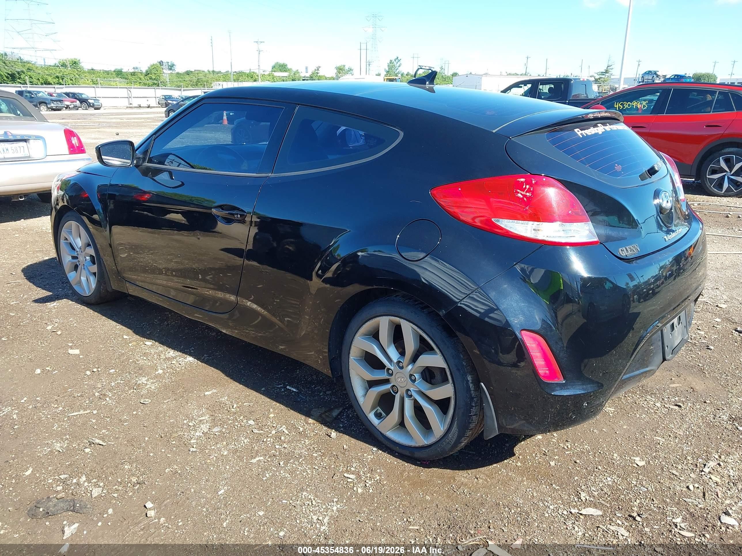 2013 Hyundai Veloster Base W/black Black vin: KMHTC6ADXDU155559