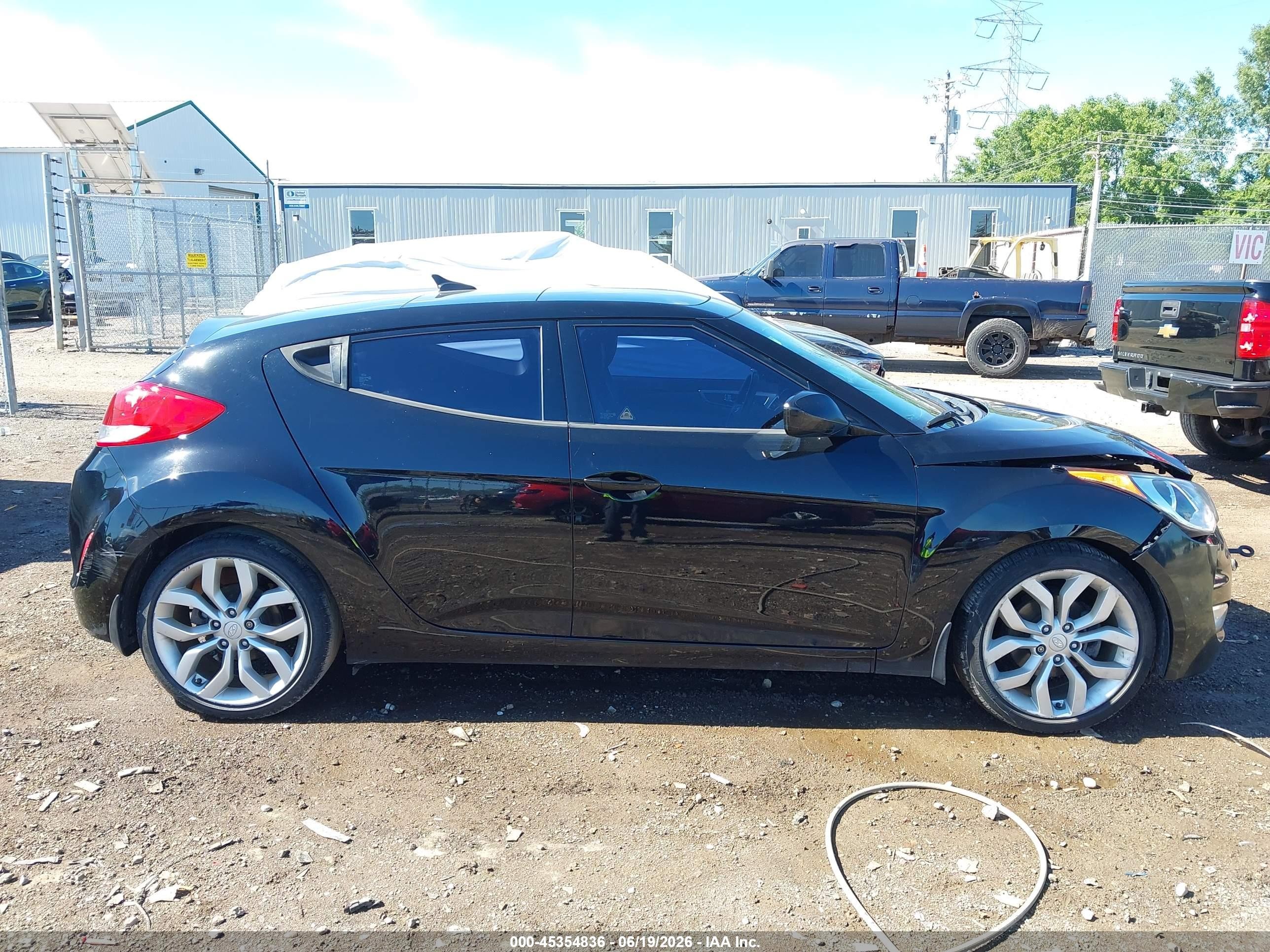 2013 Hyundai Veloster Base W/black Black vin: KMHTC6ADXDU155559