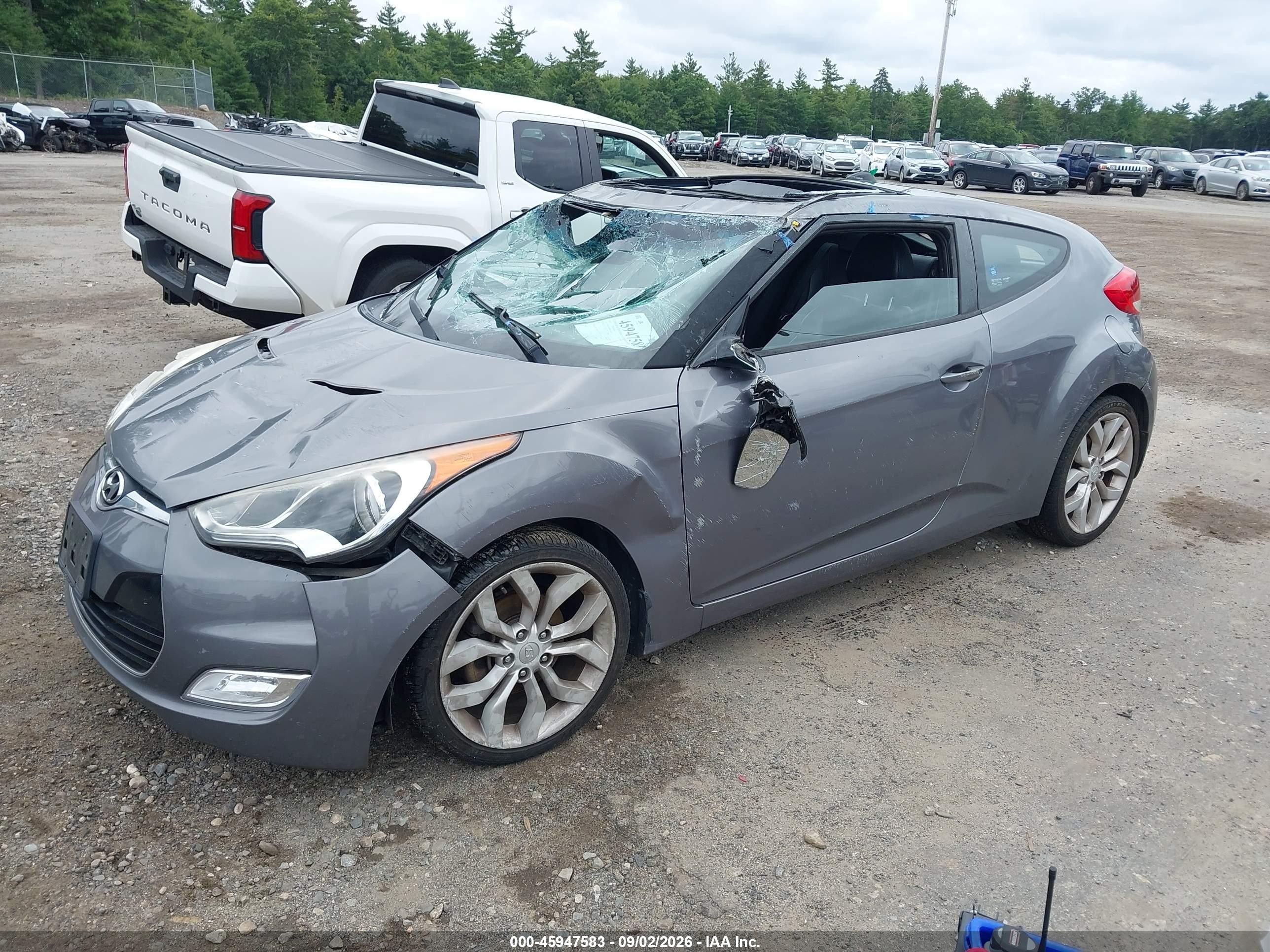 2013 Hyundai Veloster Base W/black Gray vin: KMHTC6ADXDU156257