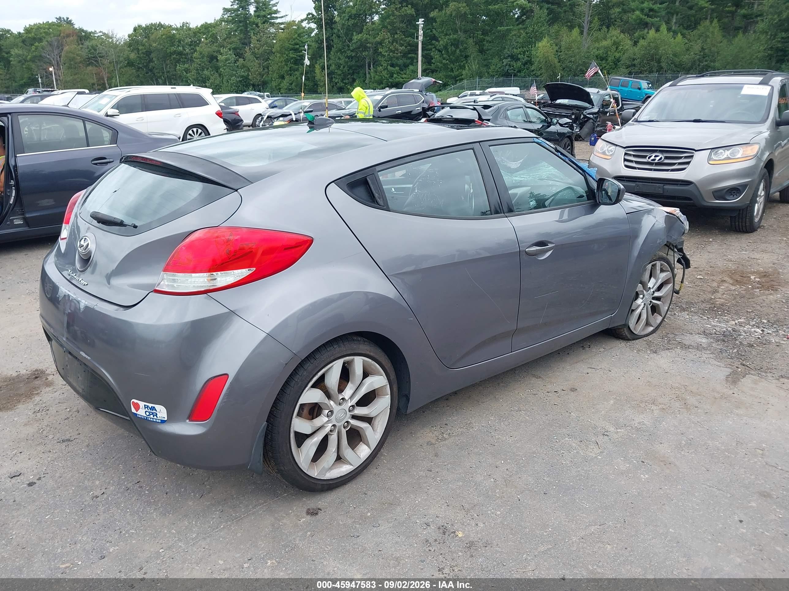 2013 Hyundai Veloster Base W/black Gray vin: KMHTC6ADXDU156257