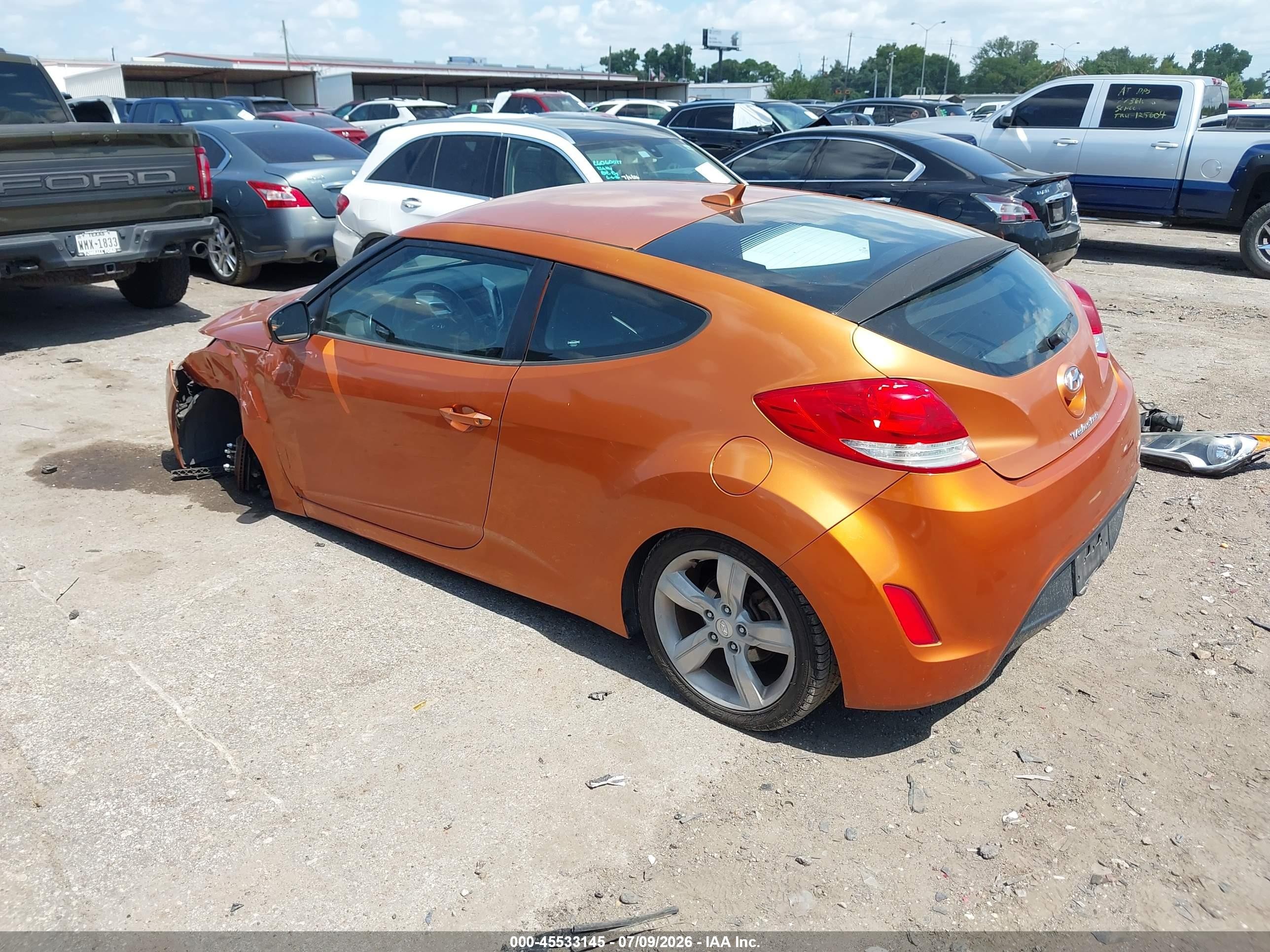 2014 Hyundai Veloster Base W/black Orange vin: KMHTC6ADXEU212330