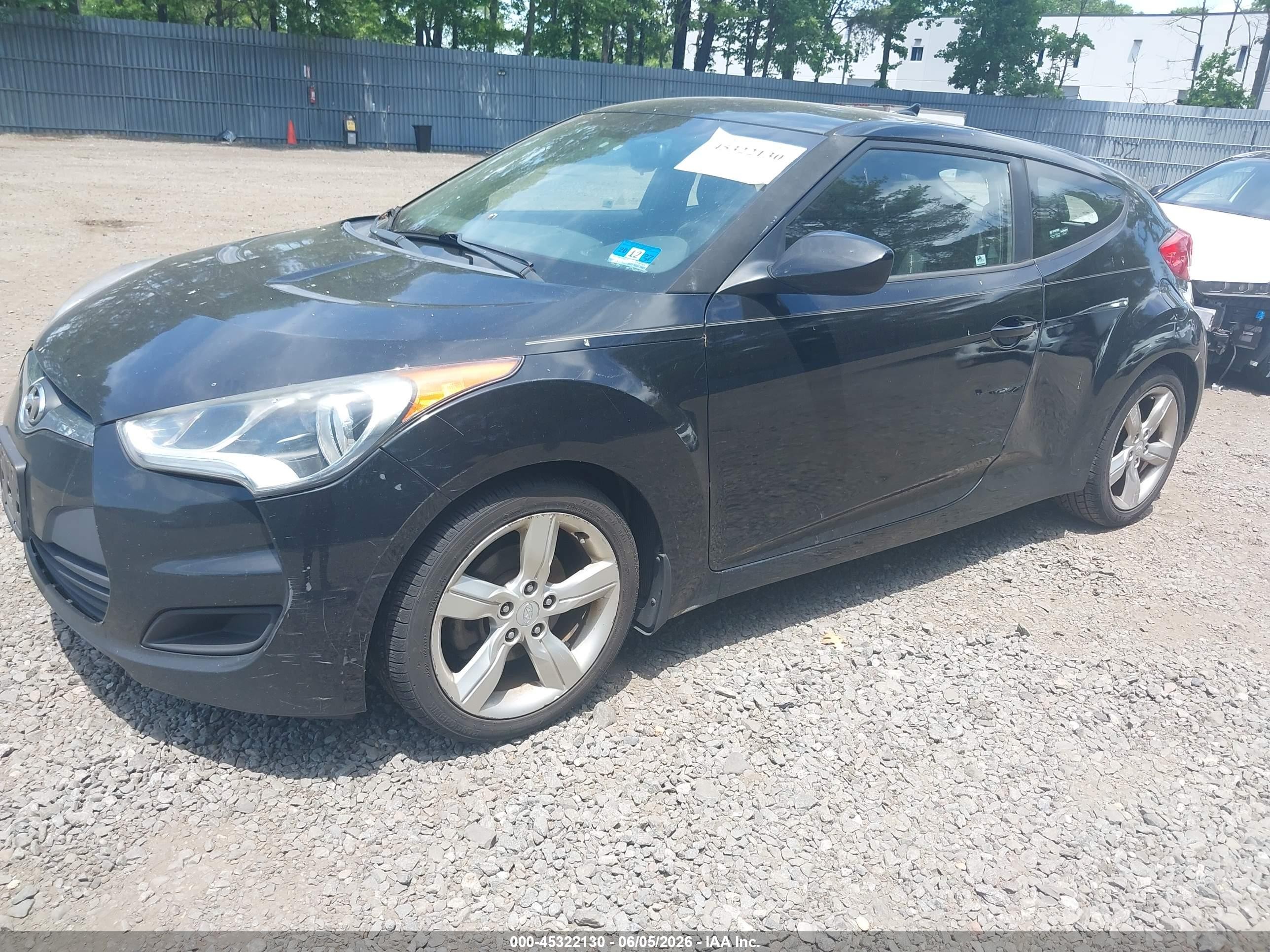 2014 Hyundai Veloster Base W/black Black vin: KMHTC6ADXEU212490