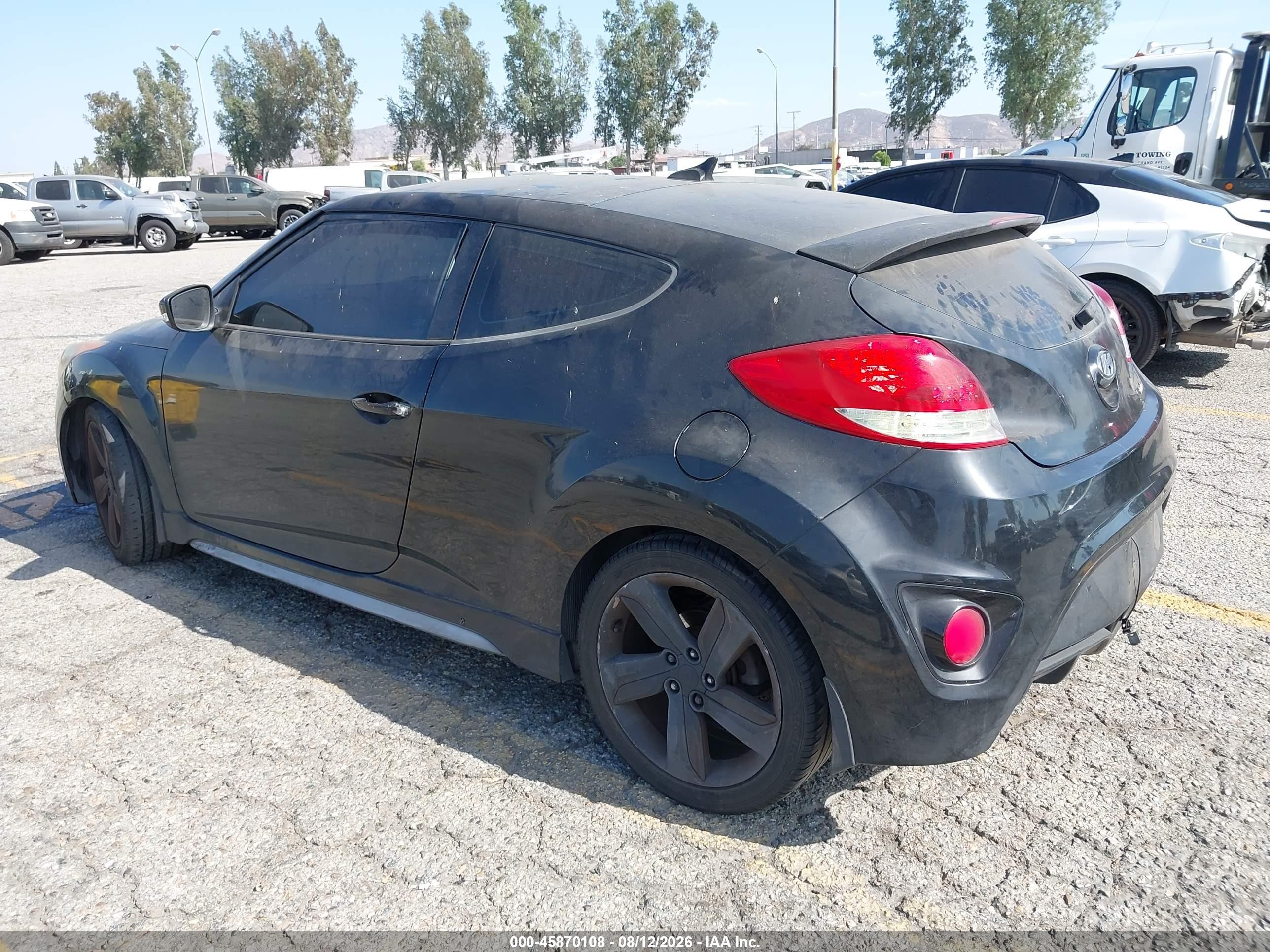 2013 Hyundai Veloster Turbo W/blue Black vin: KMHTC6AE0DU147592
