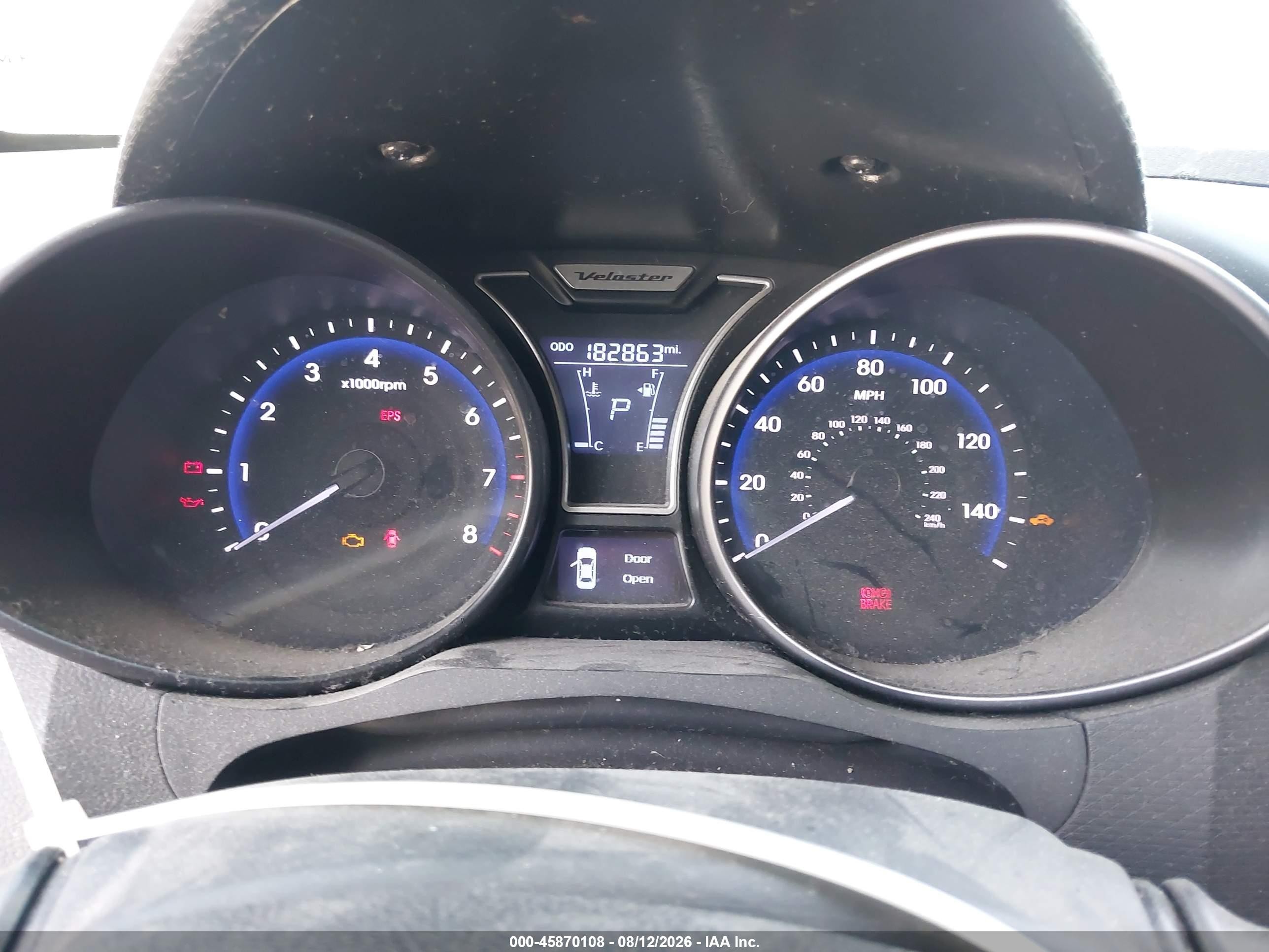 2013 Hyundai Veloster Turbo W/blue Black vin: KMHTC6AE0DU147592