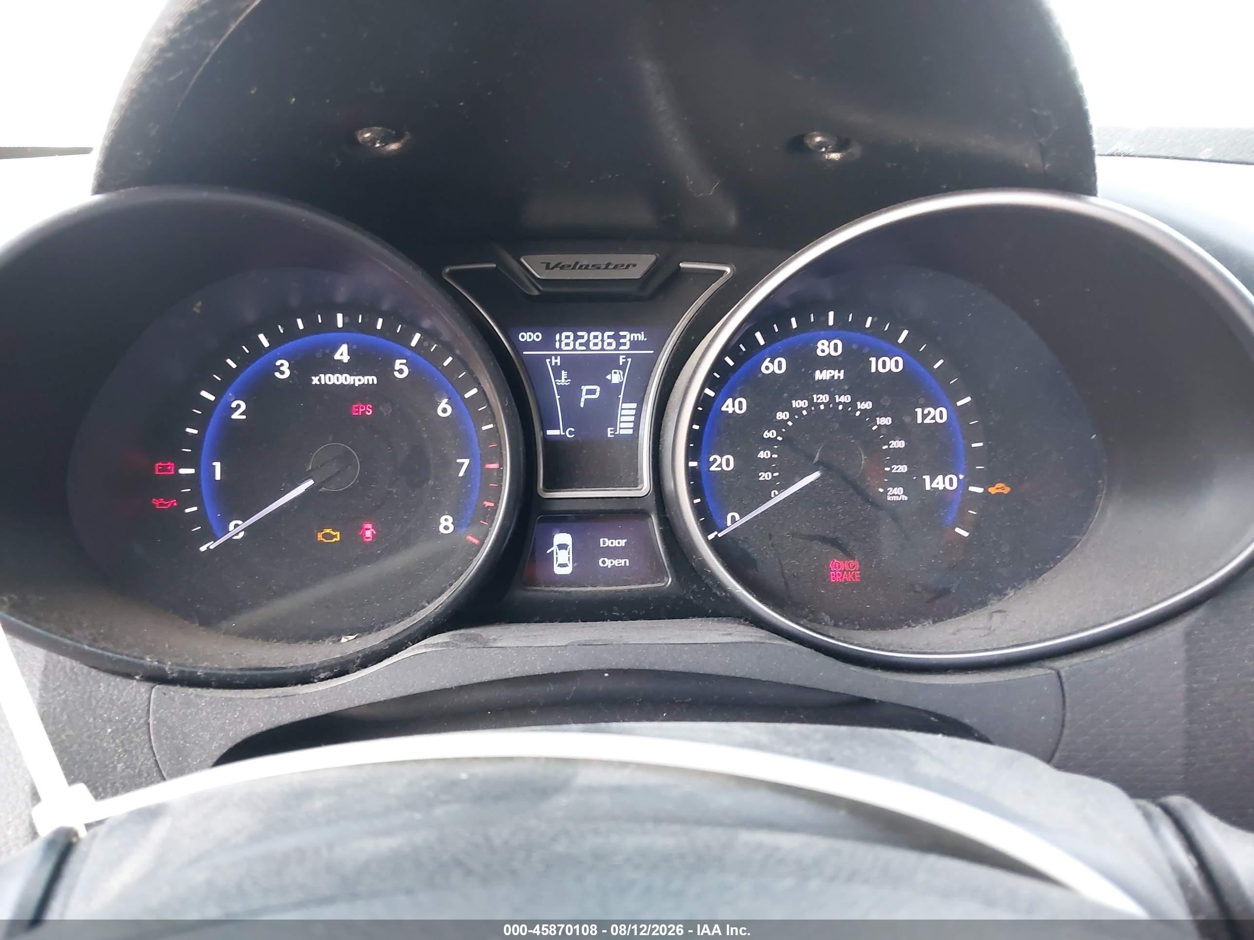 2013 Hyundai Veloster Turbo W/blue Black vin: KMHTC6AE0DU147592