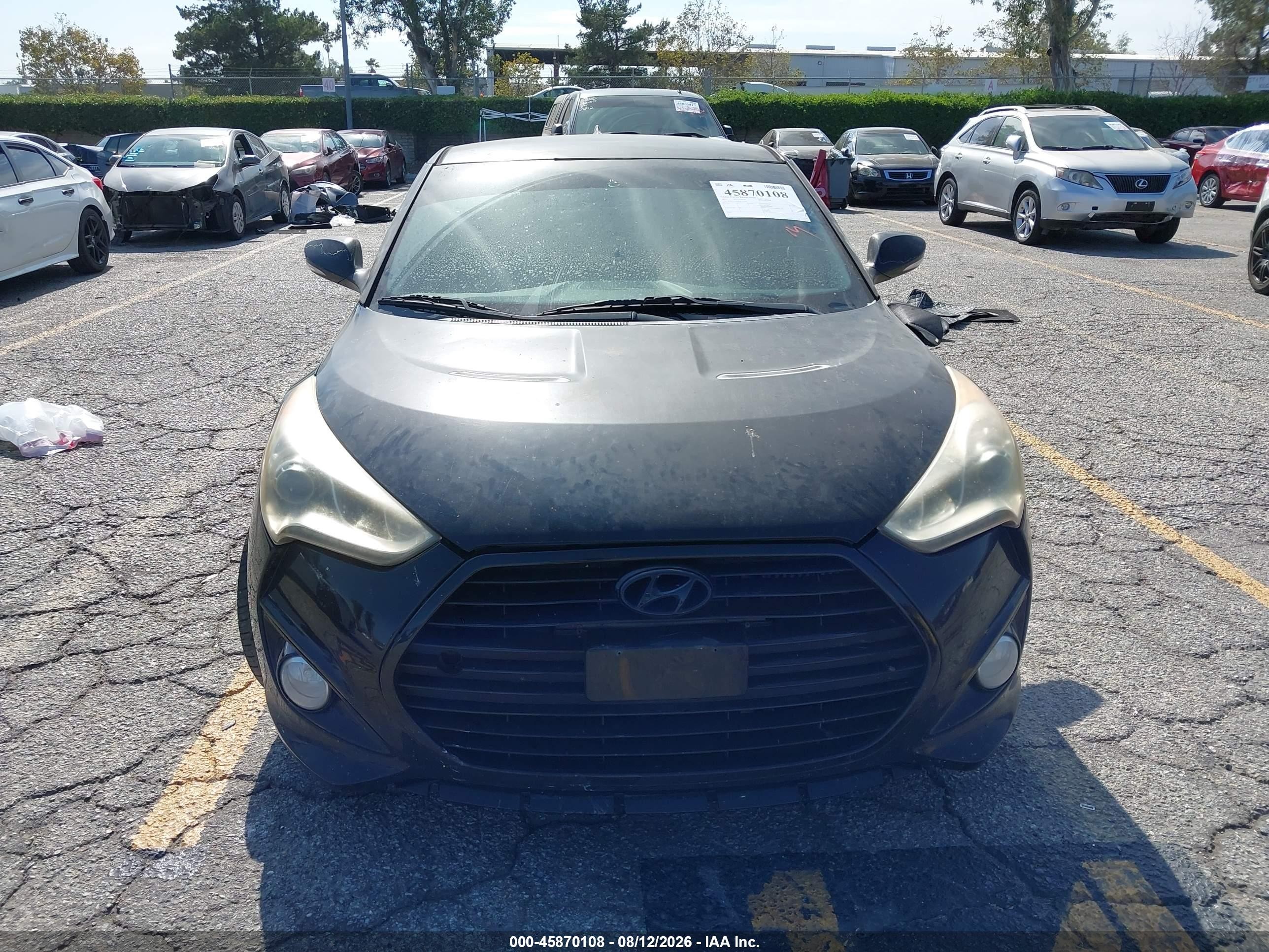 2013 Hyundai Veloster Turbo W/blue Black vin: KMHTC6AE0DU147592