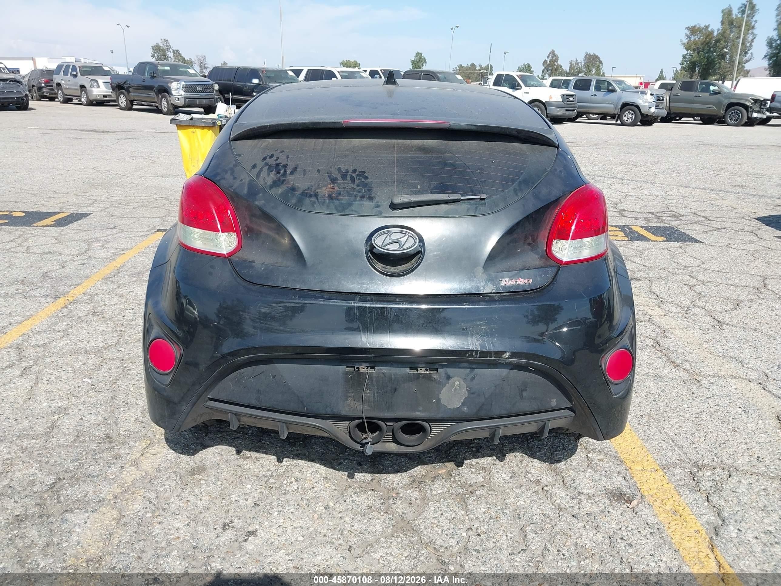 2013 Hyundai Veloster Turbo W/blue Black vin: KMHTC6AE0DU147592