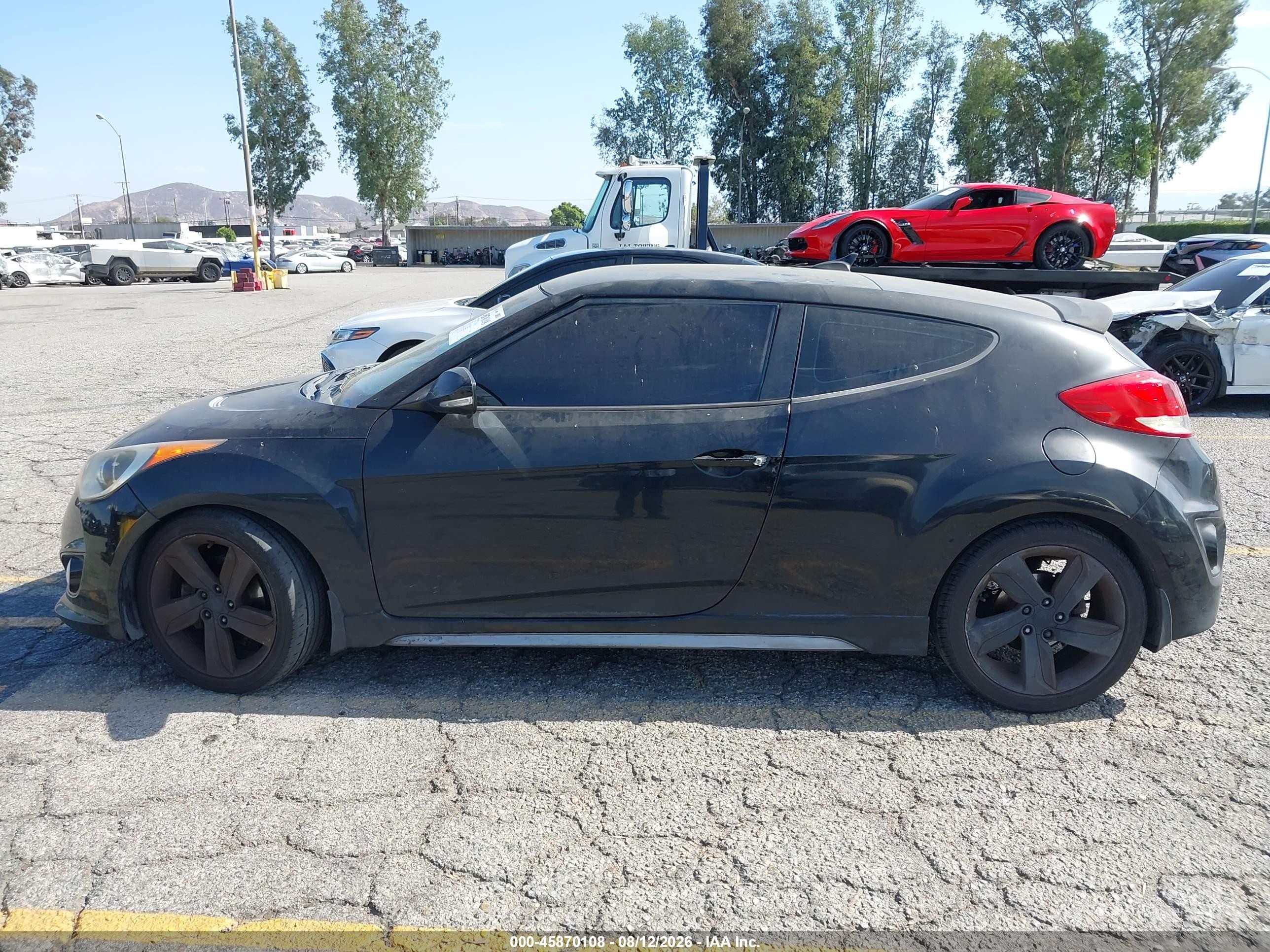 2013 Hyundai Veloster Turbo W/blue Black vin: KMHTC6AE0DU147592