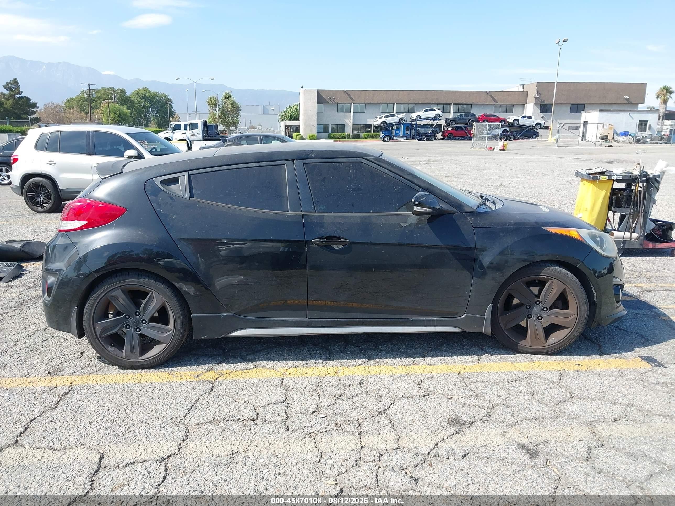 2013 Hyundai Veloster Turbo W/blue Black vin: KMHTC6AE0DU147592