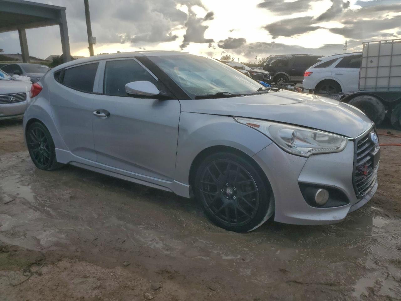 2013 Hyundai Veloster Turbo Silver vin: KMHTC6AE0DU171231