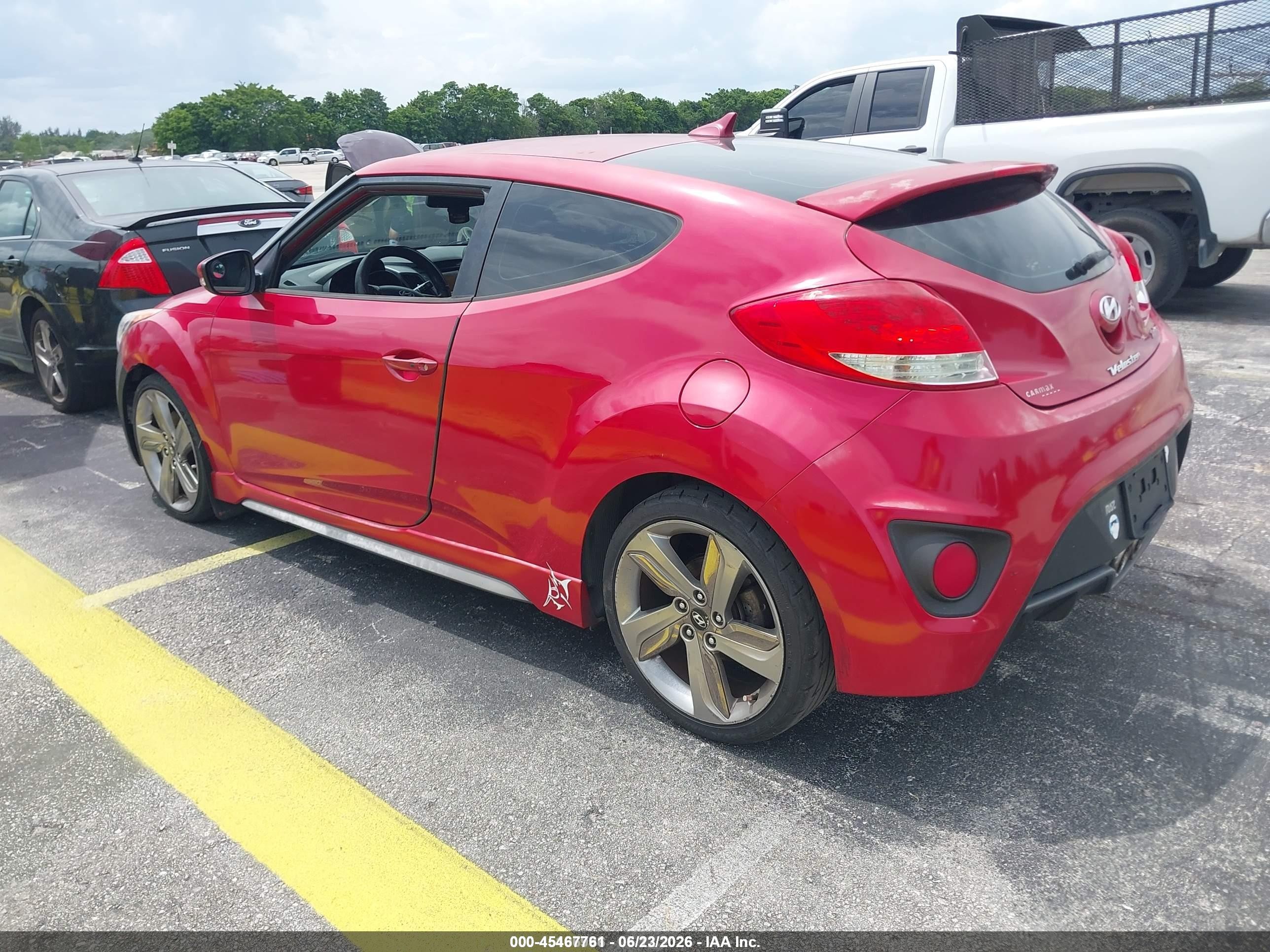 2013 Hyundai Veloster Turbo W/black Red vin: KMHTC6AE0DU180138