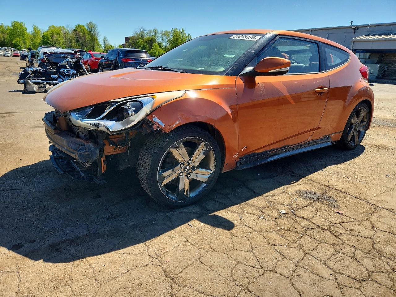2014 Hyundai Veloster Turbo Orange vin: KMHTC6AE0EU201426