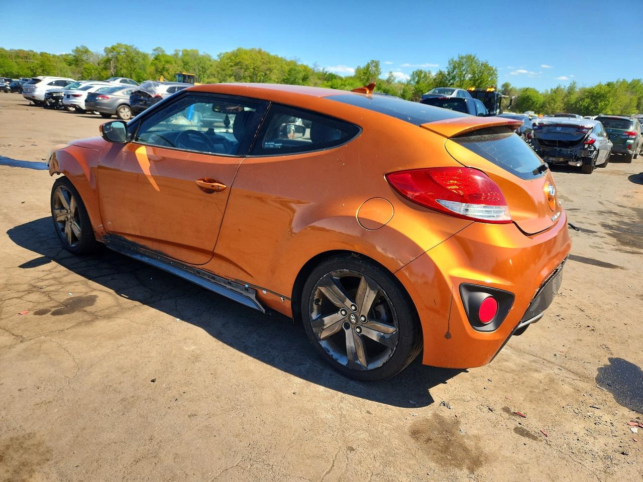 2014 Hyundai Veloster Turbo Orange vin: KMHTC6AE0EU201426