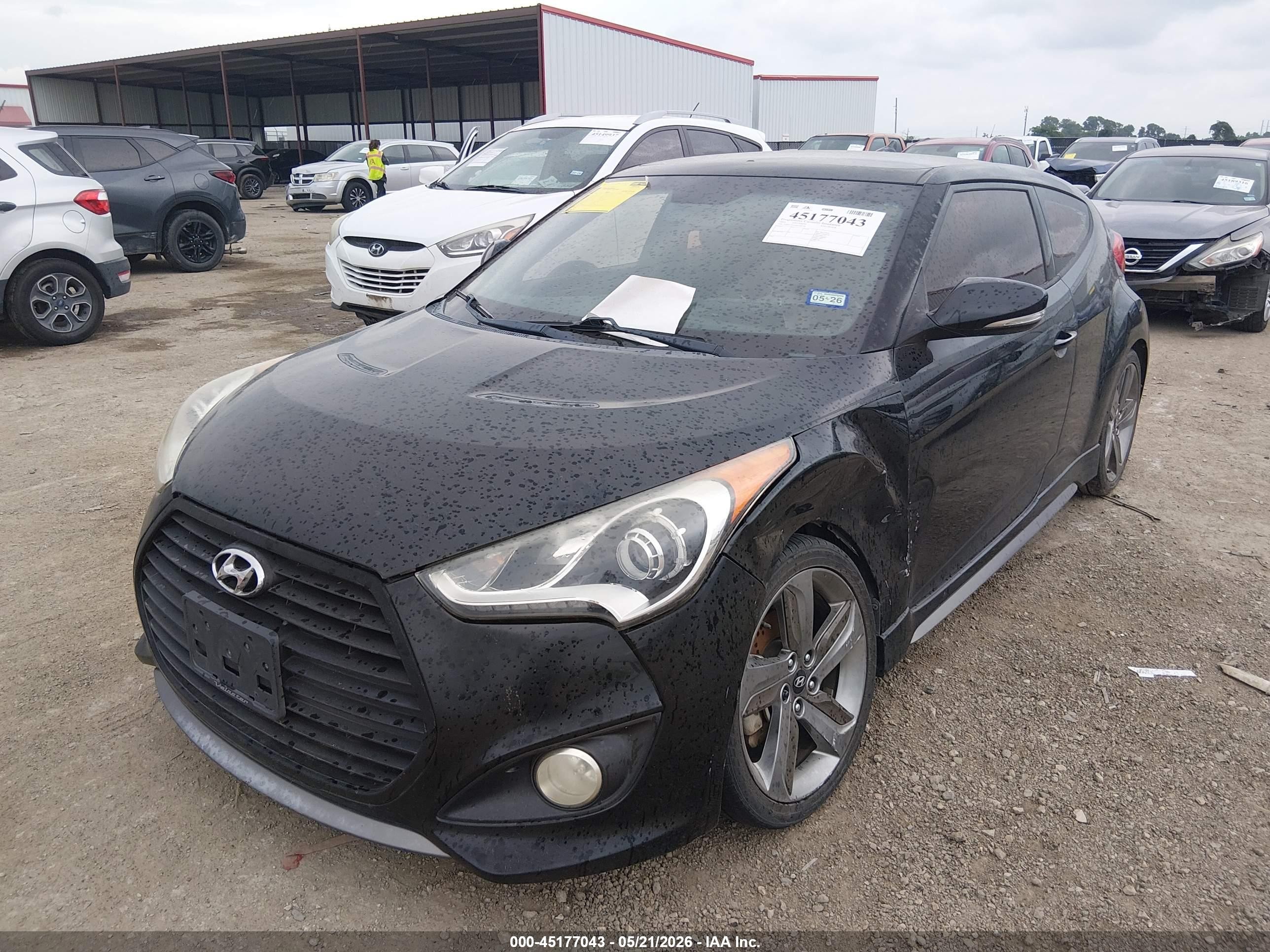 2014 Hyundai Veloster Turbo W/black Черный vin: KMHTC6AE0EU204746