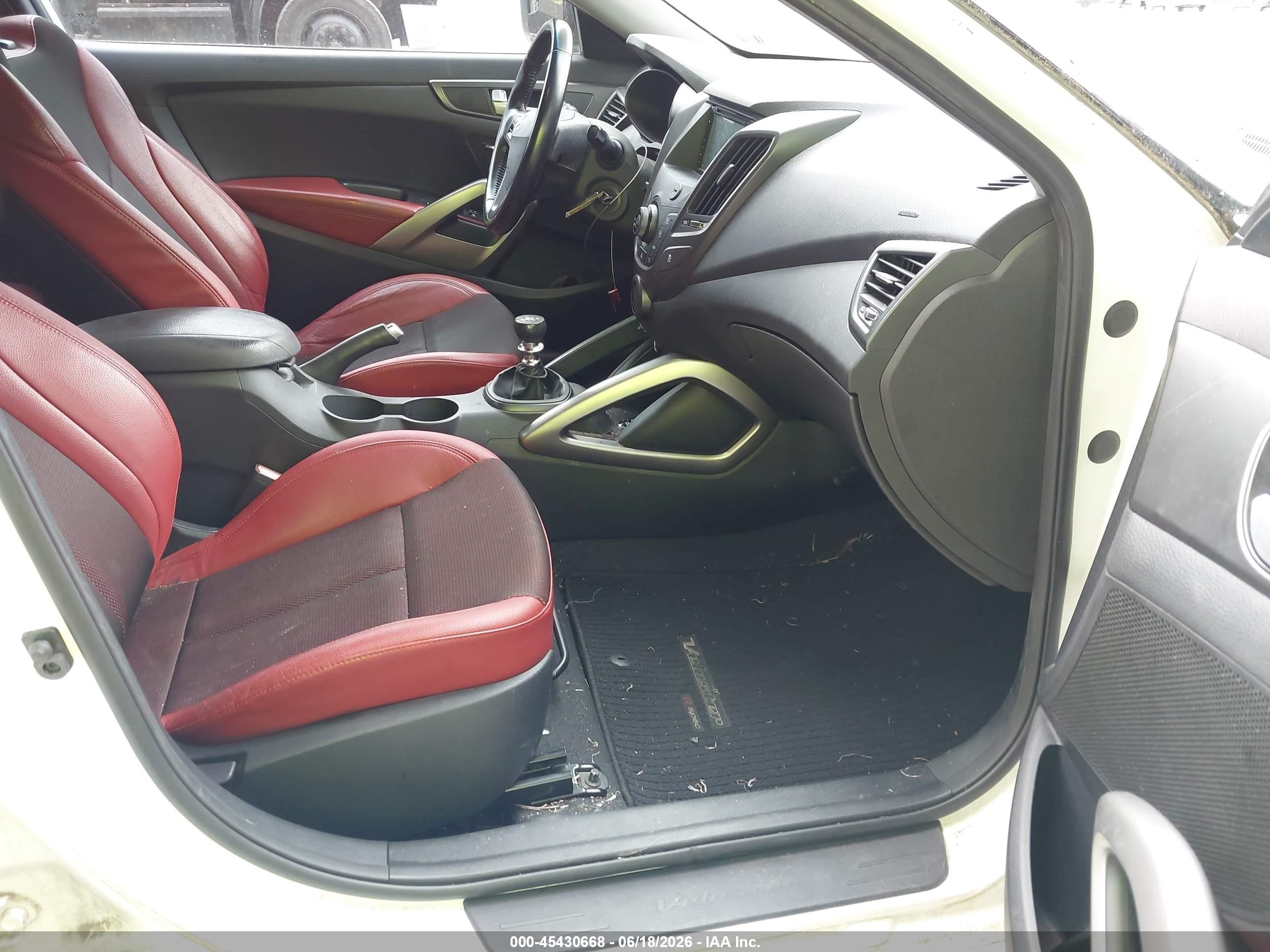 2014 Hyundai Veloster Turbo R-spec White vin: KMHTC6AE0EU208554