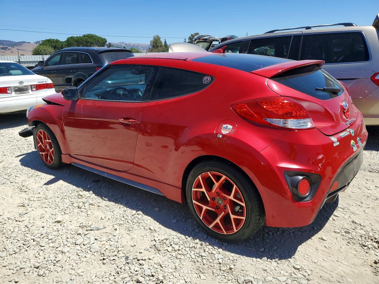 2015 Hyundai Veloster Turbo Red vin: KMHTC6AE0FU225968