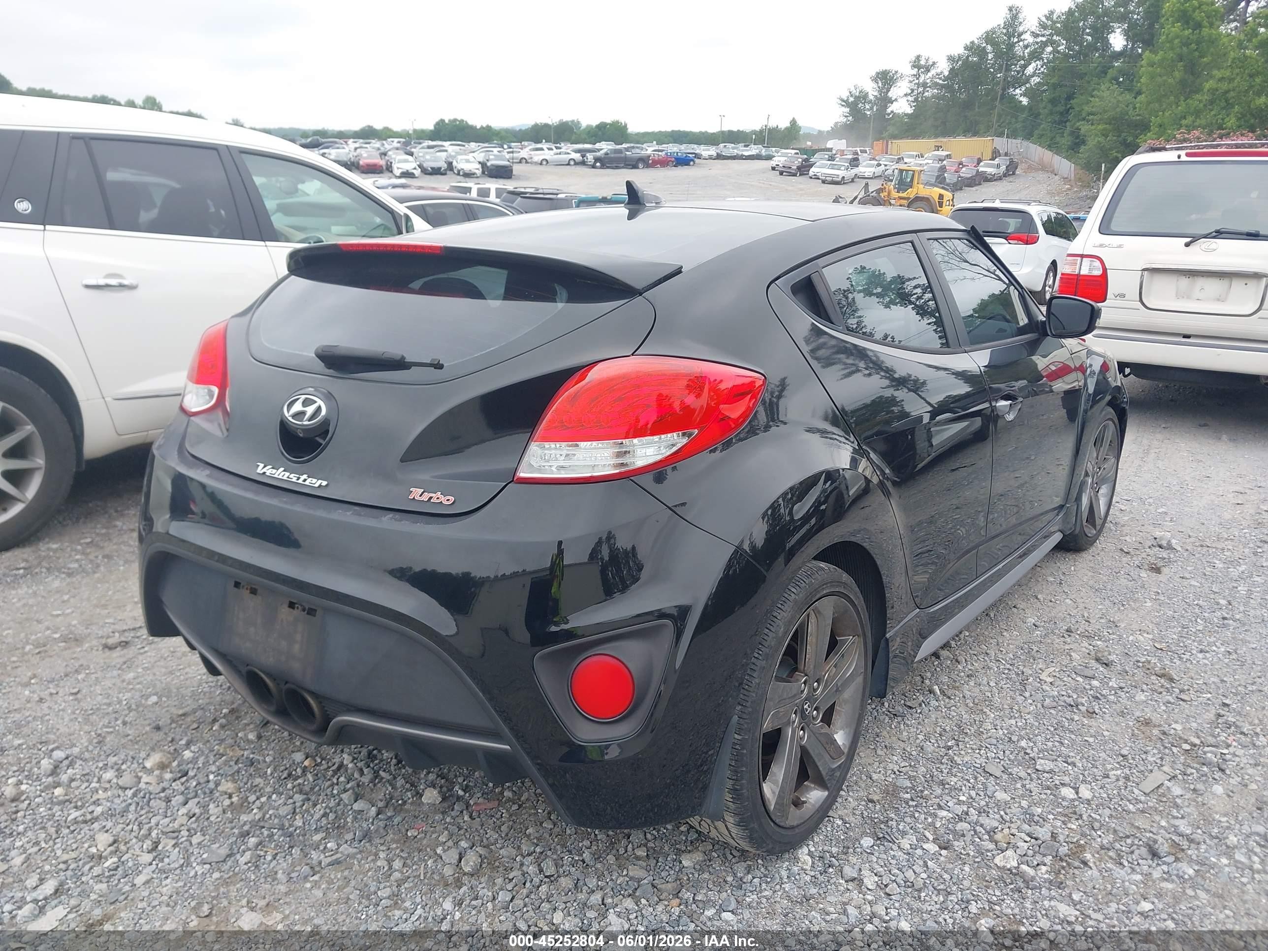 2015 Hyundai Veloster Turbo Black vin: KMHTC6AE0FU233715