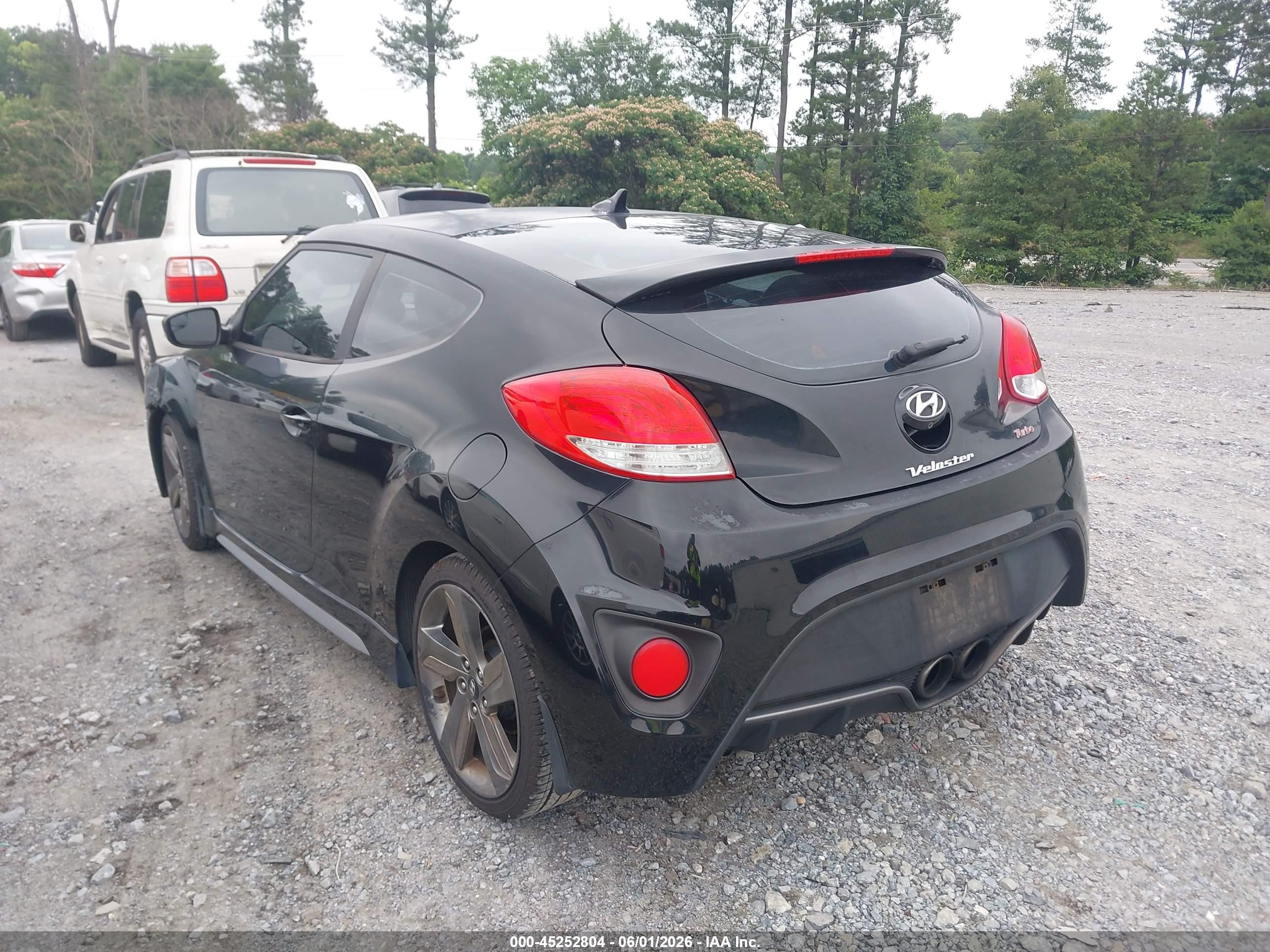 2015 Hyundai Veloster Turbo Black vin: KMHTC6AE0FU233715