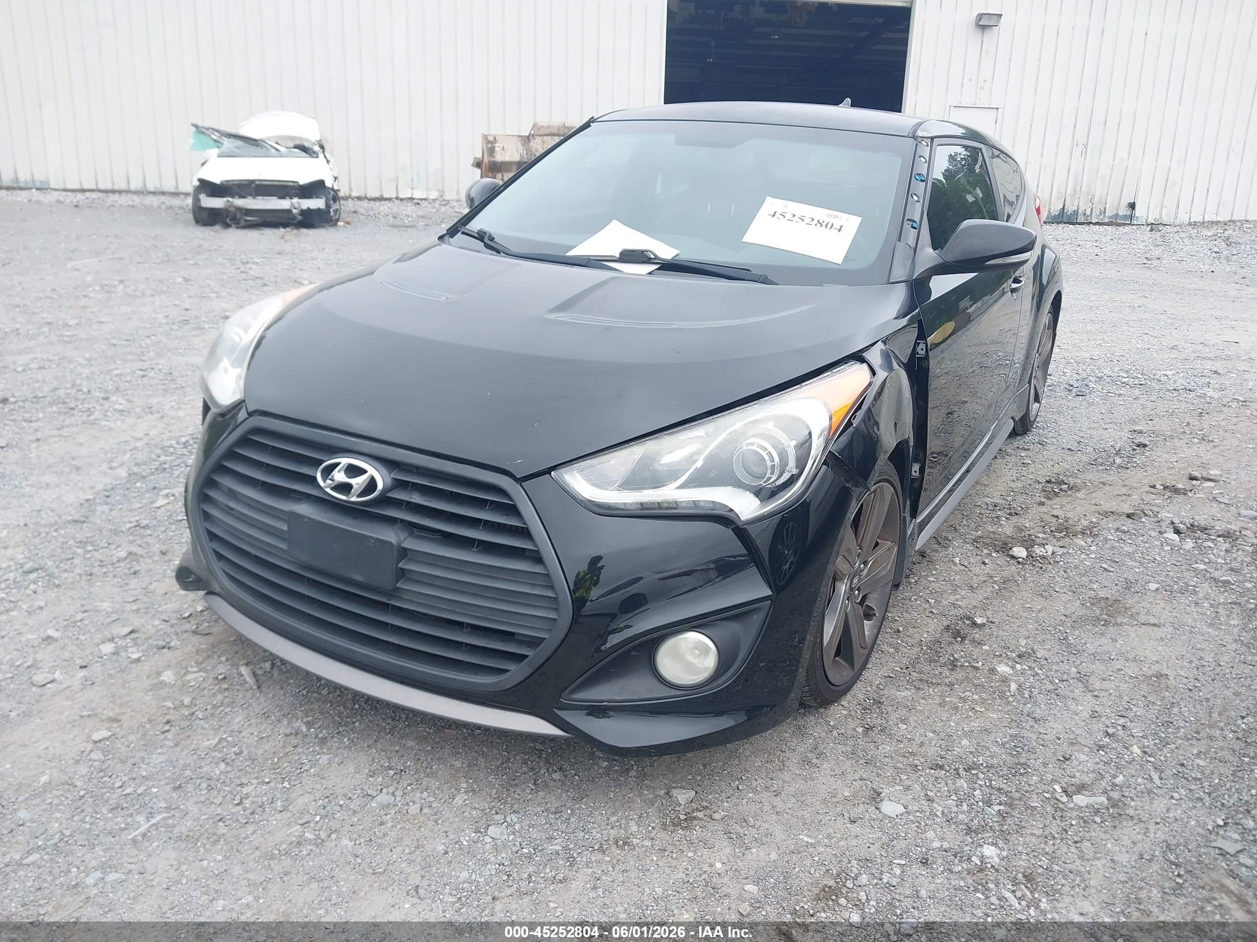 2015 Hyundai Veloster Turbo Black vin: KMHTC6AE0FU233715