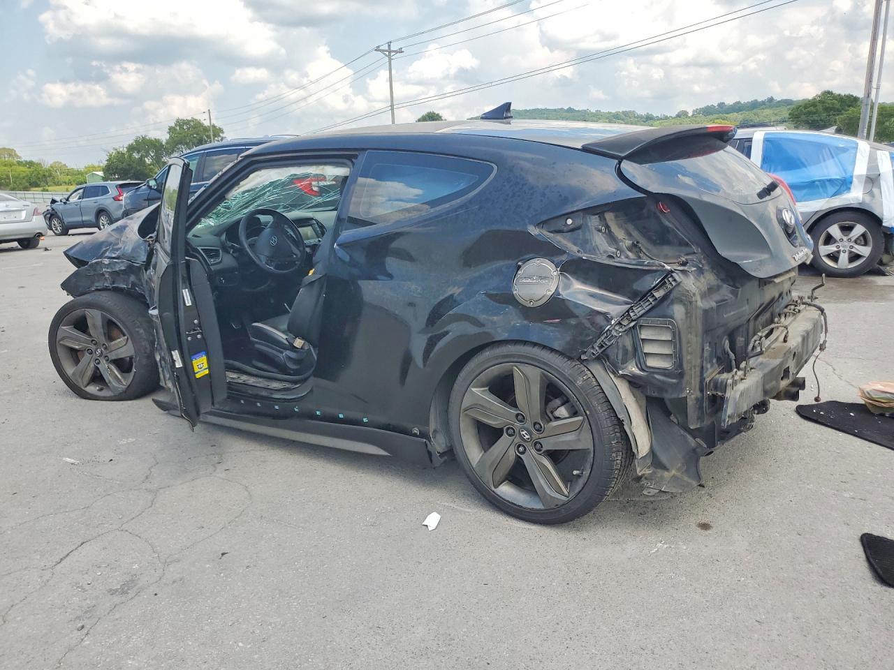 2015 Hyundai Veloster Turbo Black vin: KMHTC6AE0FU233942