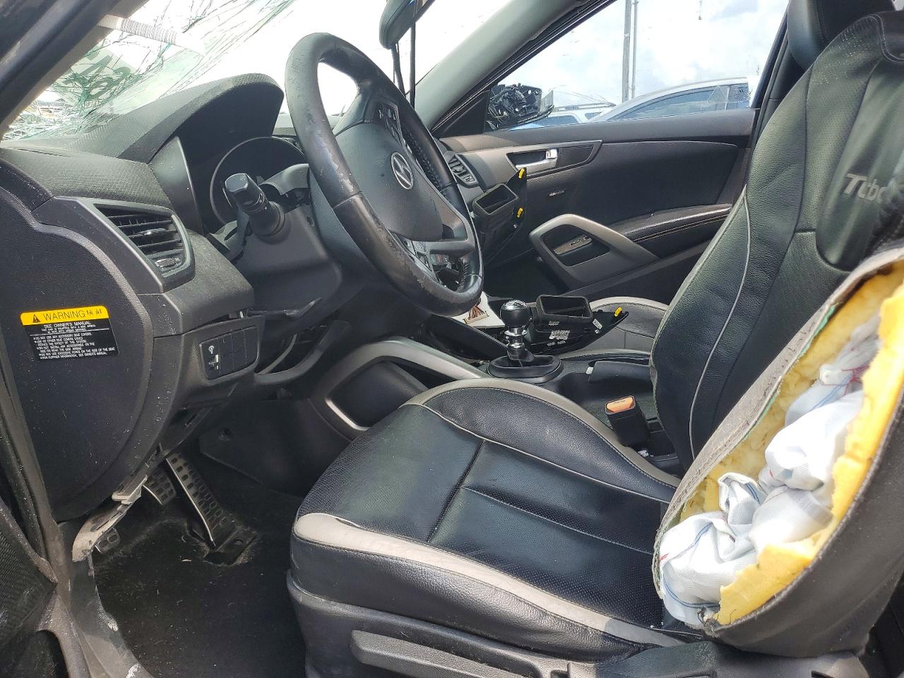 2015 Hyundai Veloster Turbo Black vin: KMHTC6AE0FU233942