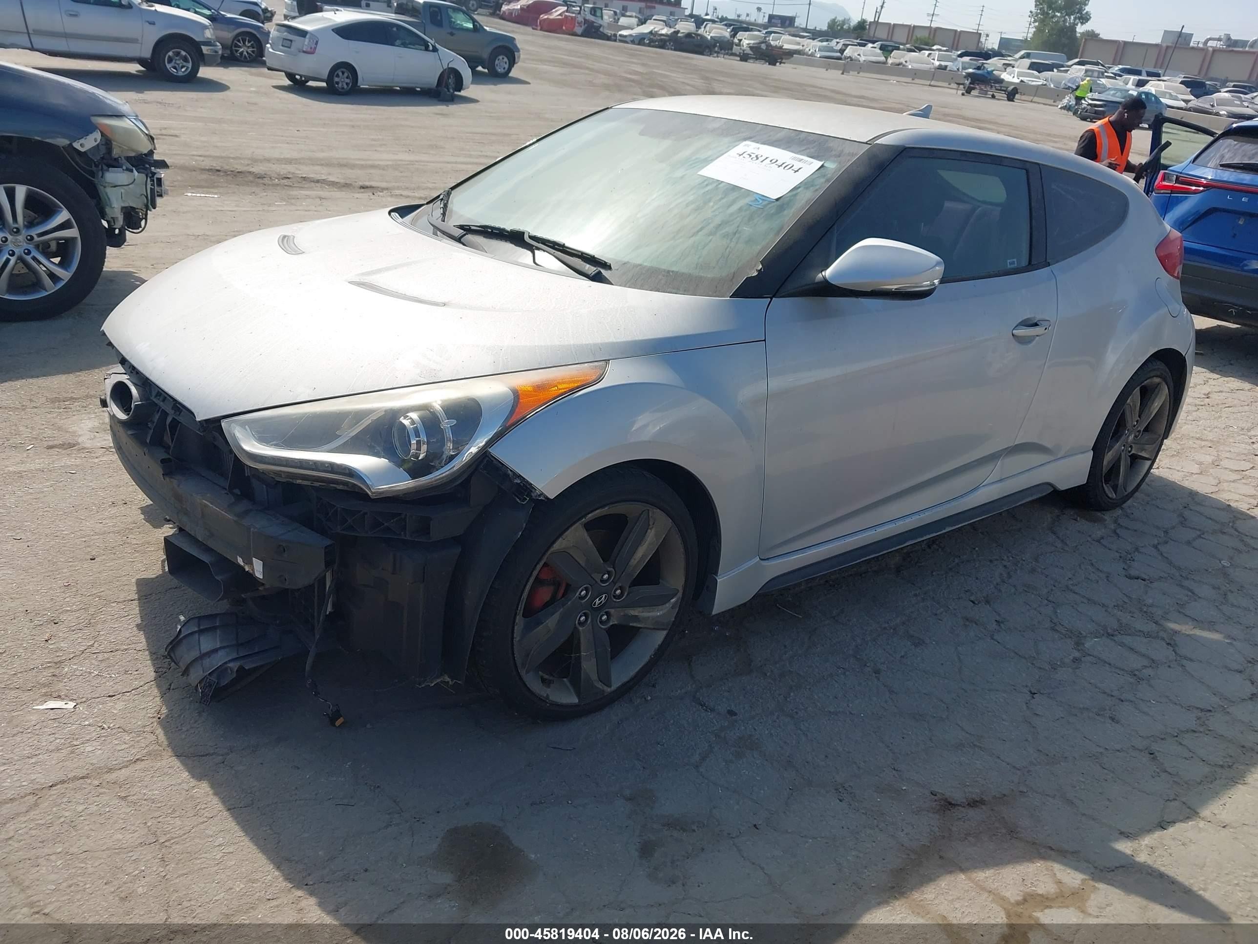 2015 Hyundai Veloster Turbo Silver vin: KMHTC6AE0FU237344