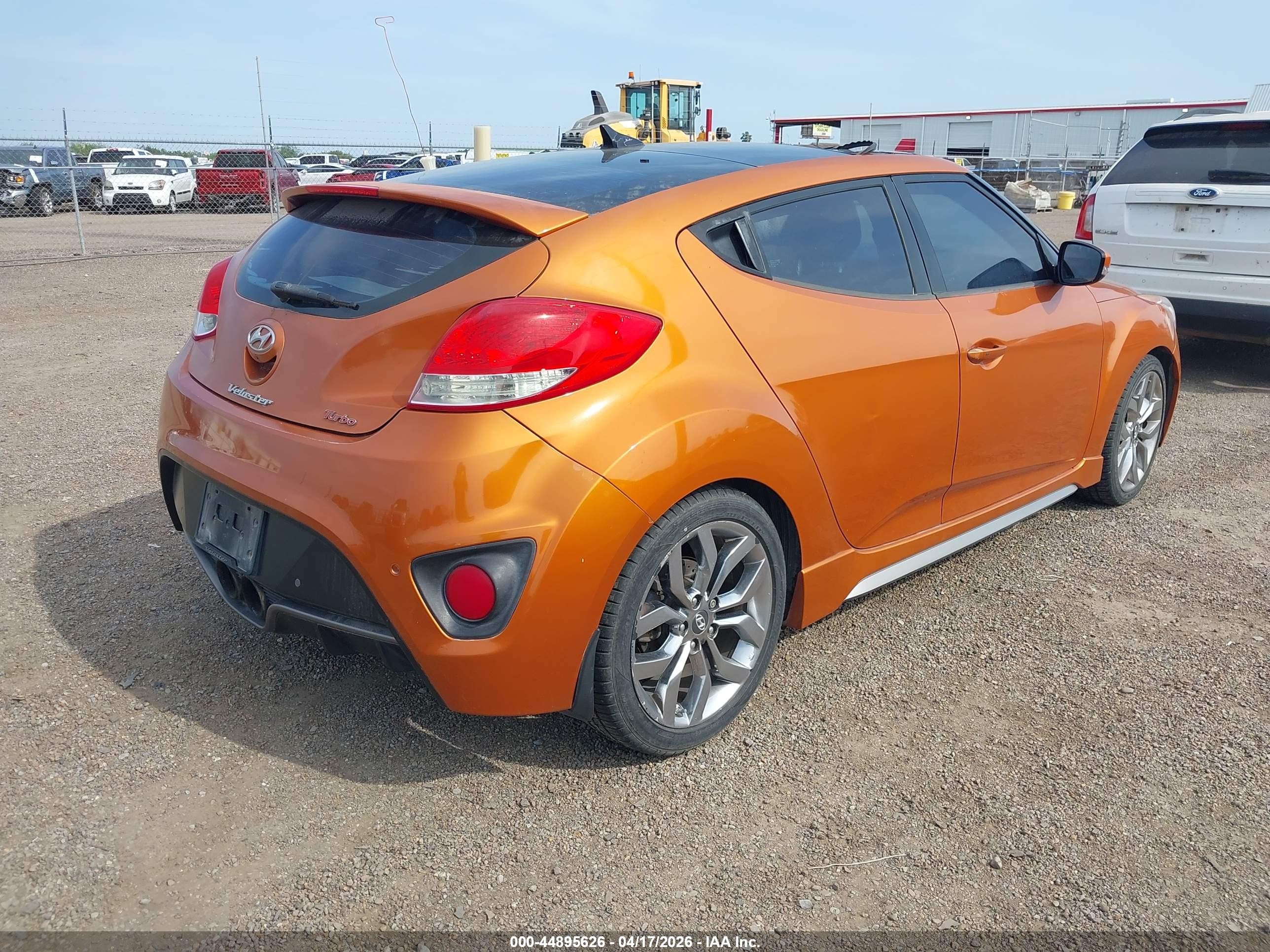 2013 Hyundai Veloster Turbo W/black Orange vin: KMHTC6AE1DU098127