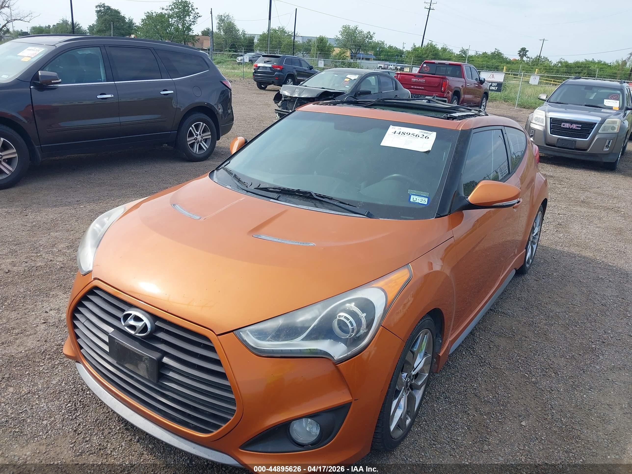 2013 Hyundai Veloster Turbo W/black Orange vin: KMHTC6AE1DU098127