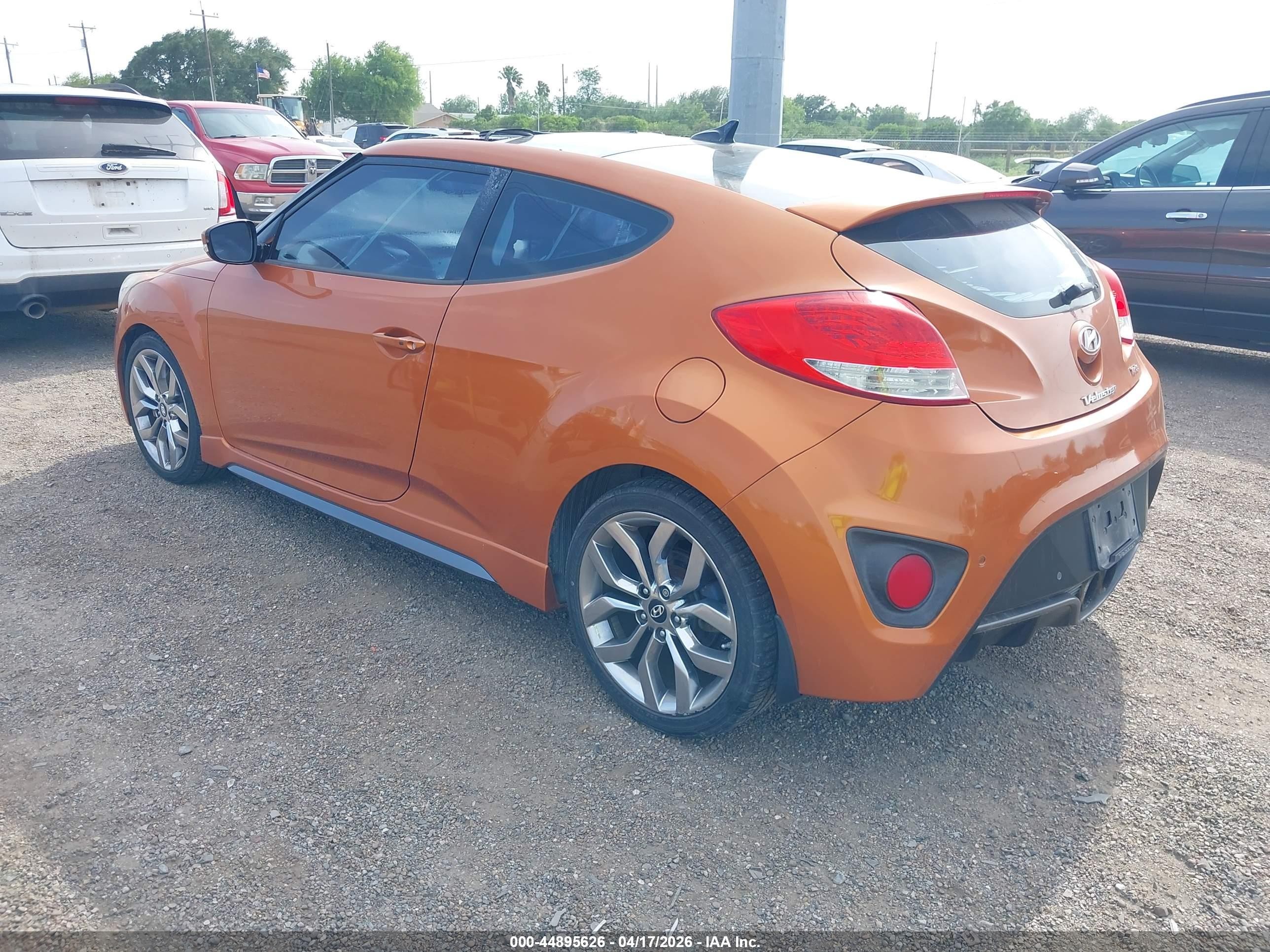 2013 Hyundai Veloster Turbo W/black Orange vin: KMHTC6AE1DU098127