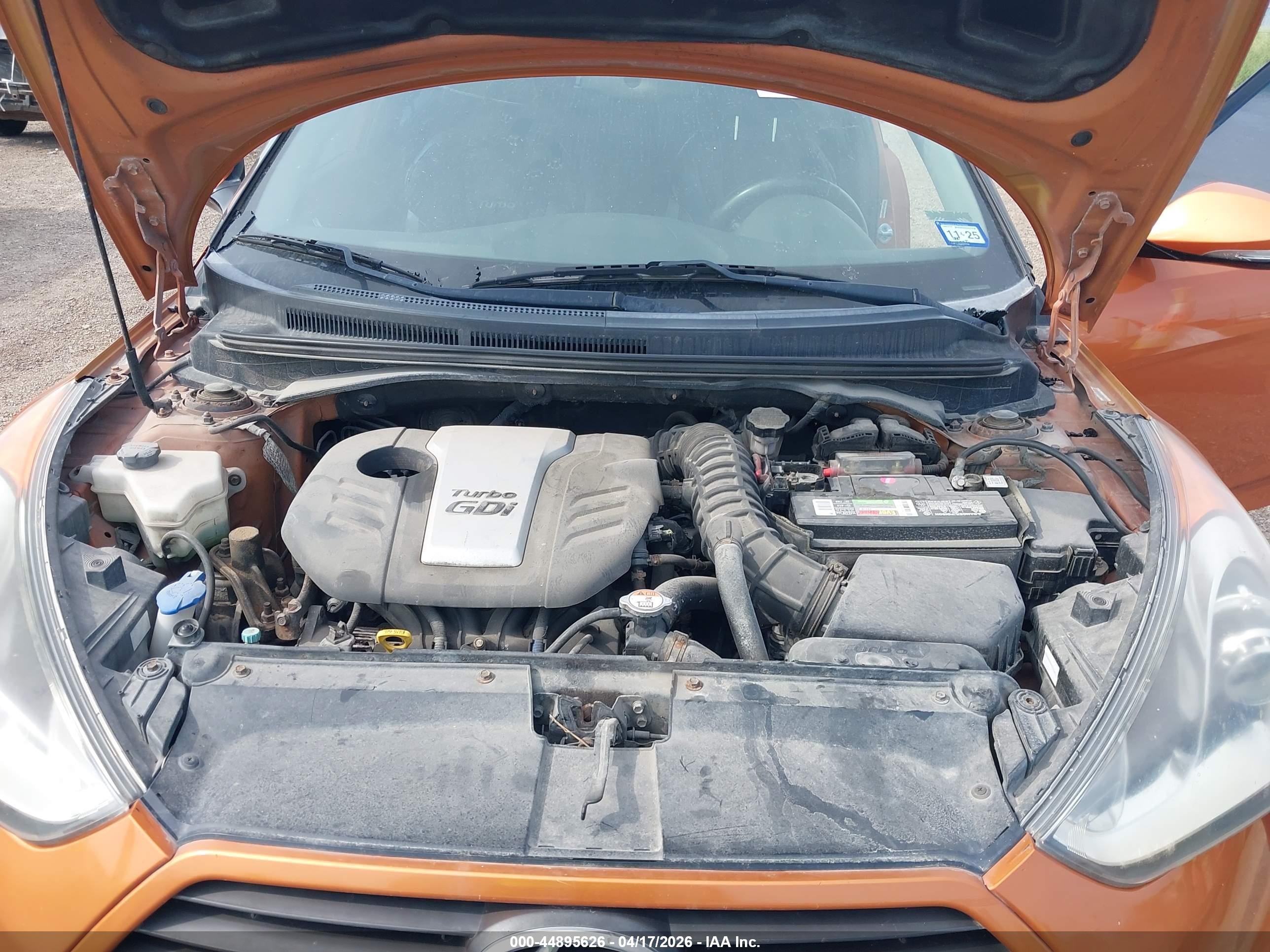 2013 Hyundai Veloster Turbo W/black Orange vin: KMHTC6AE1DU098127