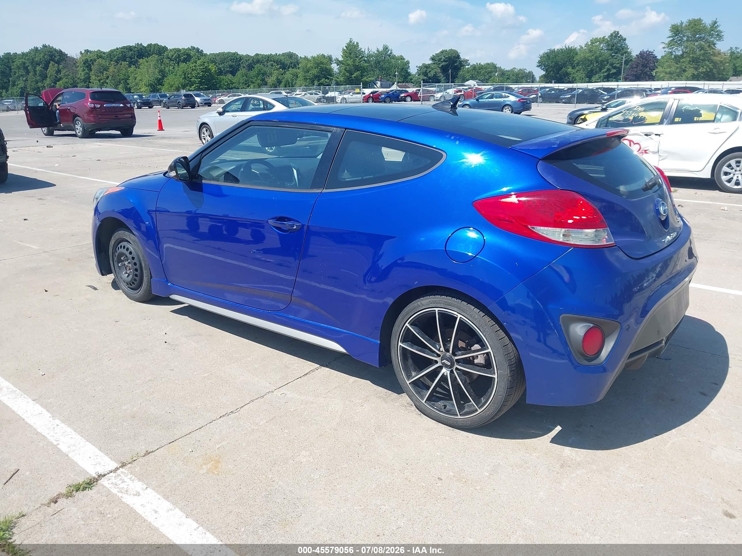 2013 Hyundai Veloster Turbo W/black Blue vin: KMHTC6AE1DU111202