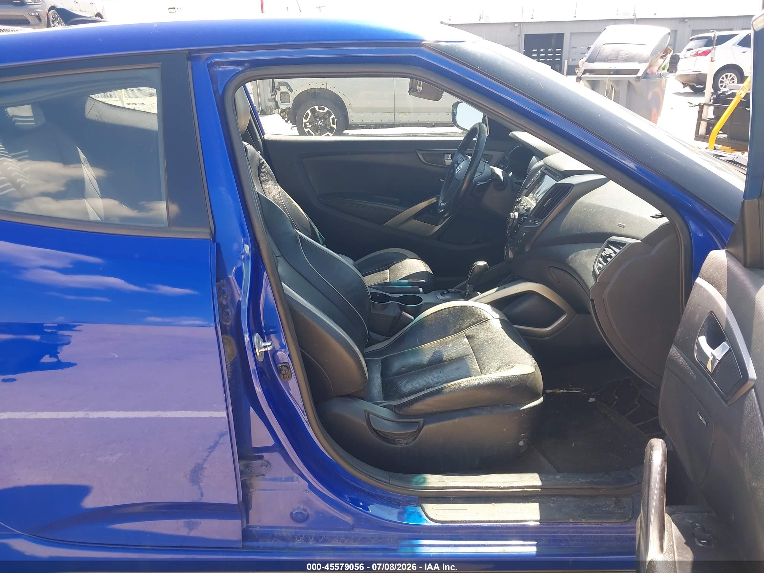 2013 Hyundai Veloster Turbo W/black Blue vin: KMHTC6AE1DU111202