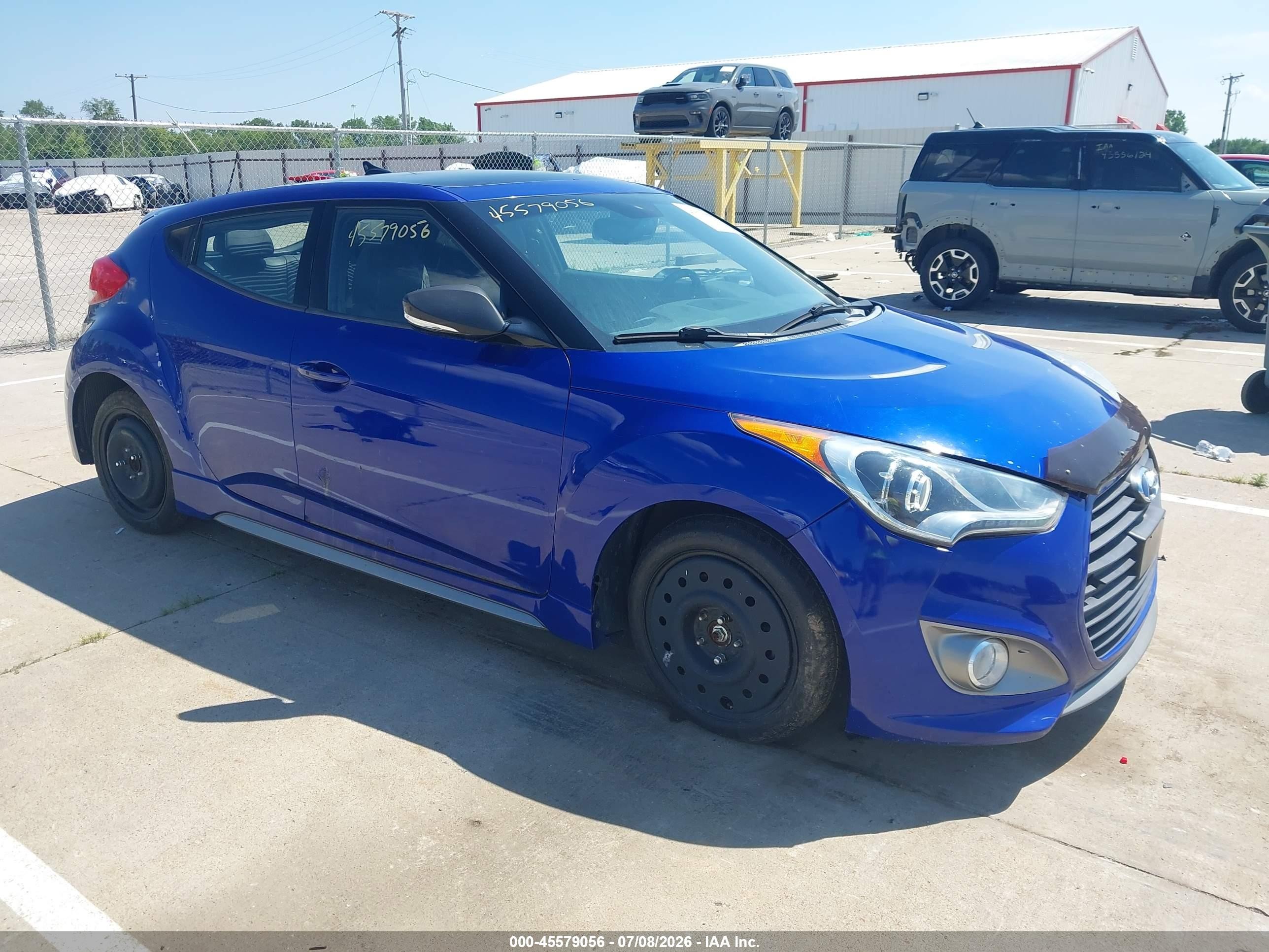 2013 Hyundai Veloster Turbo W/black Blue vin: KMHTC6AE1DU111202
