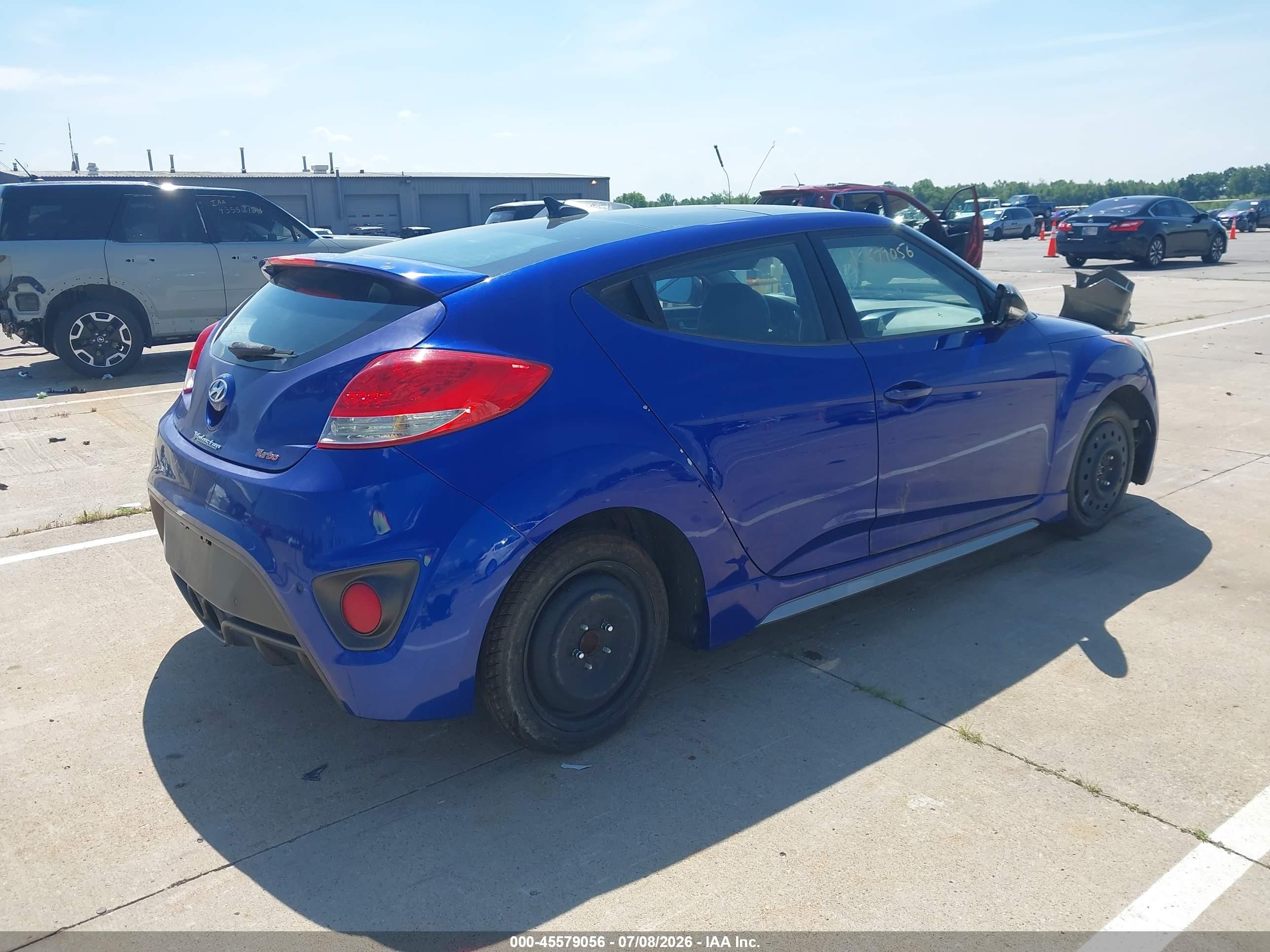 2013 Hyundai Veloster Turbo W/black Blue vin: KMHTC6AE1DU111202