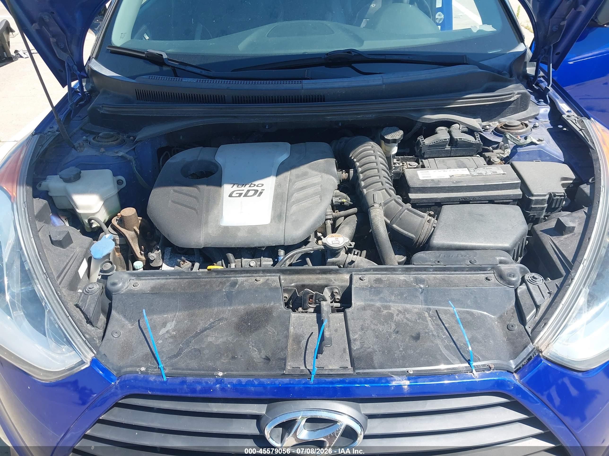2013 Hyundai Veloster Turbo W/black Blue vin: KMHTC6AE1DU111202