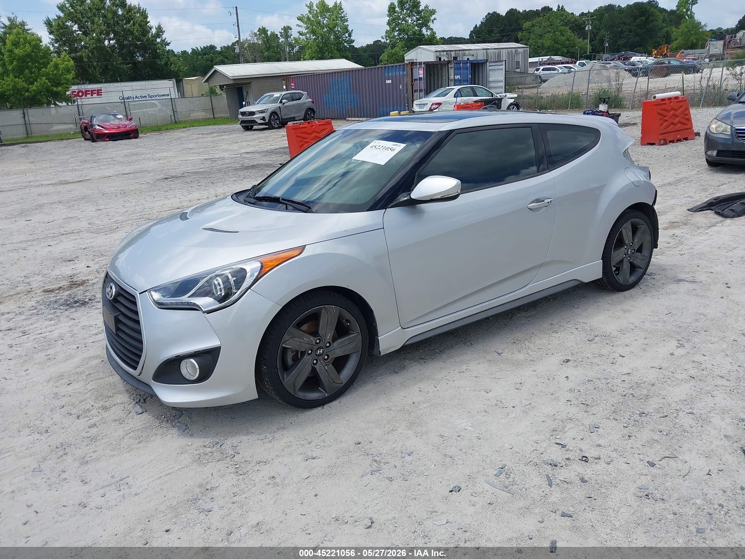 2013 Hyundai Veloster Turbo W/black Silver vin: KMHTC6AE1DU122815