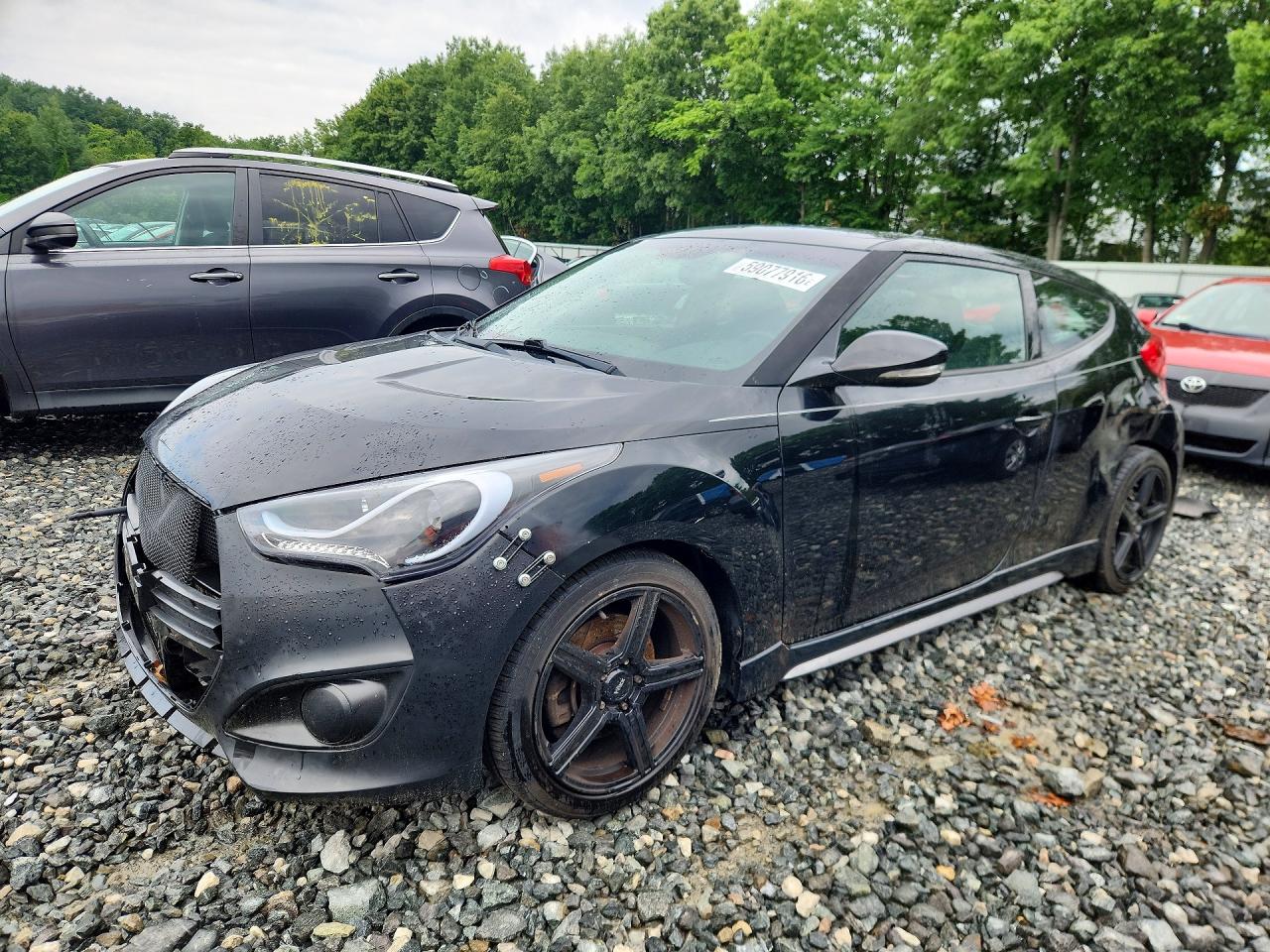 2014 Hyundai Veloster Turbo Черный vin: KMHTC6AE1EU192123