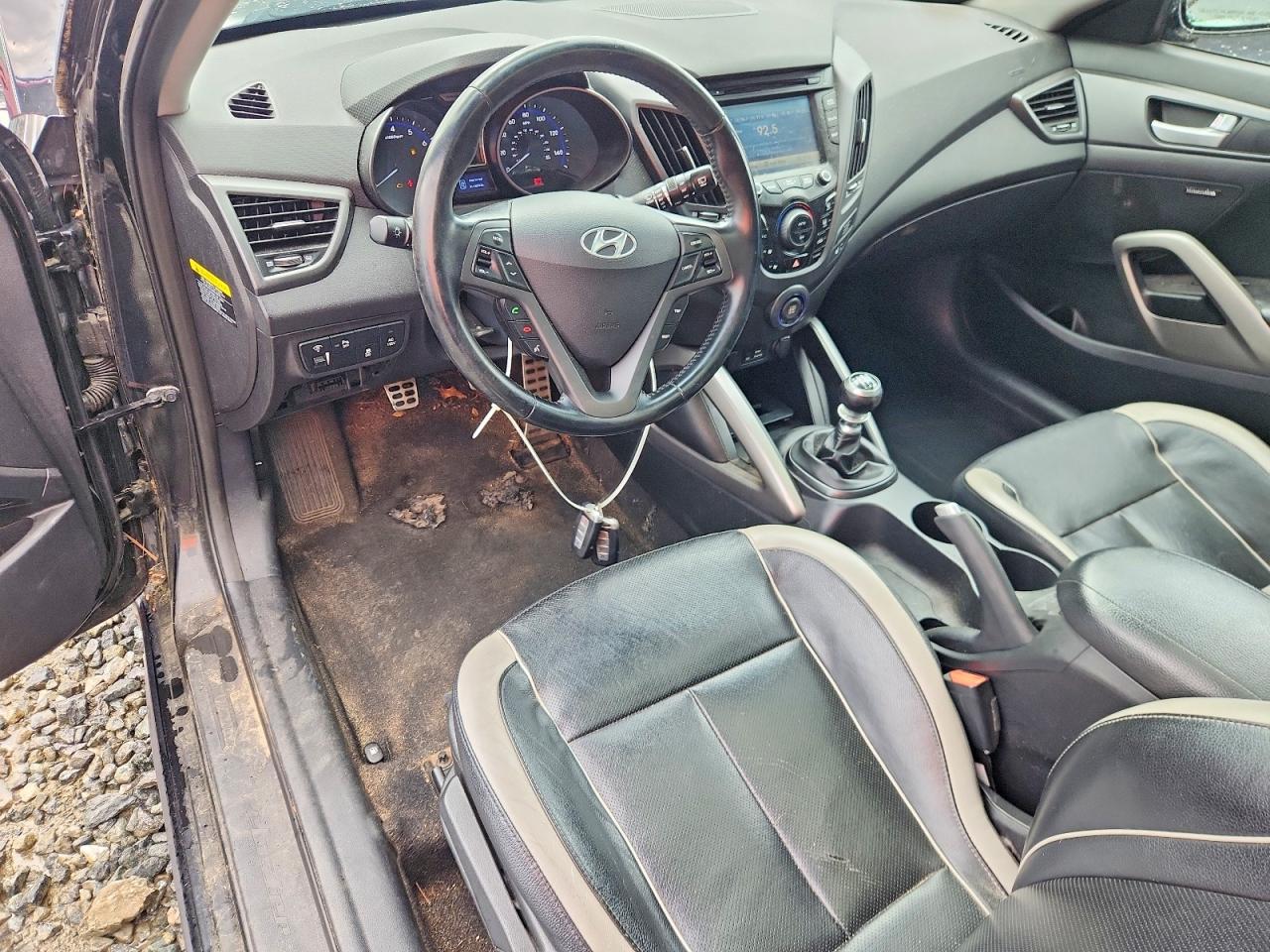 2014 Hyundai Veloster Turbo Black vin: KMHTC6AE1EU192123