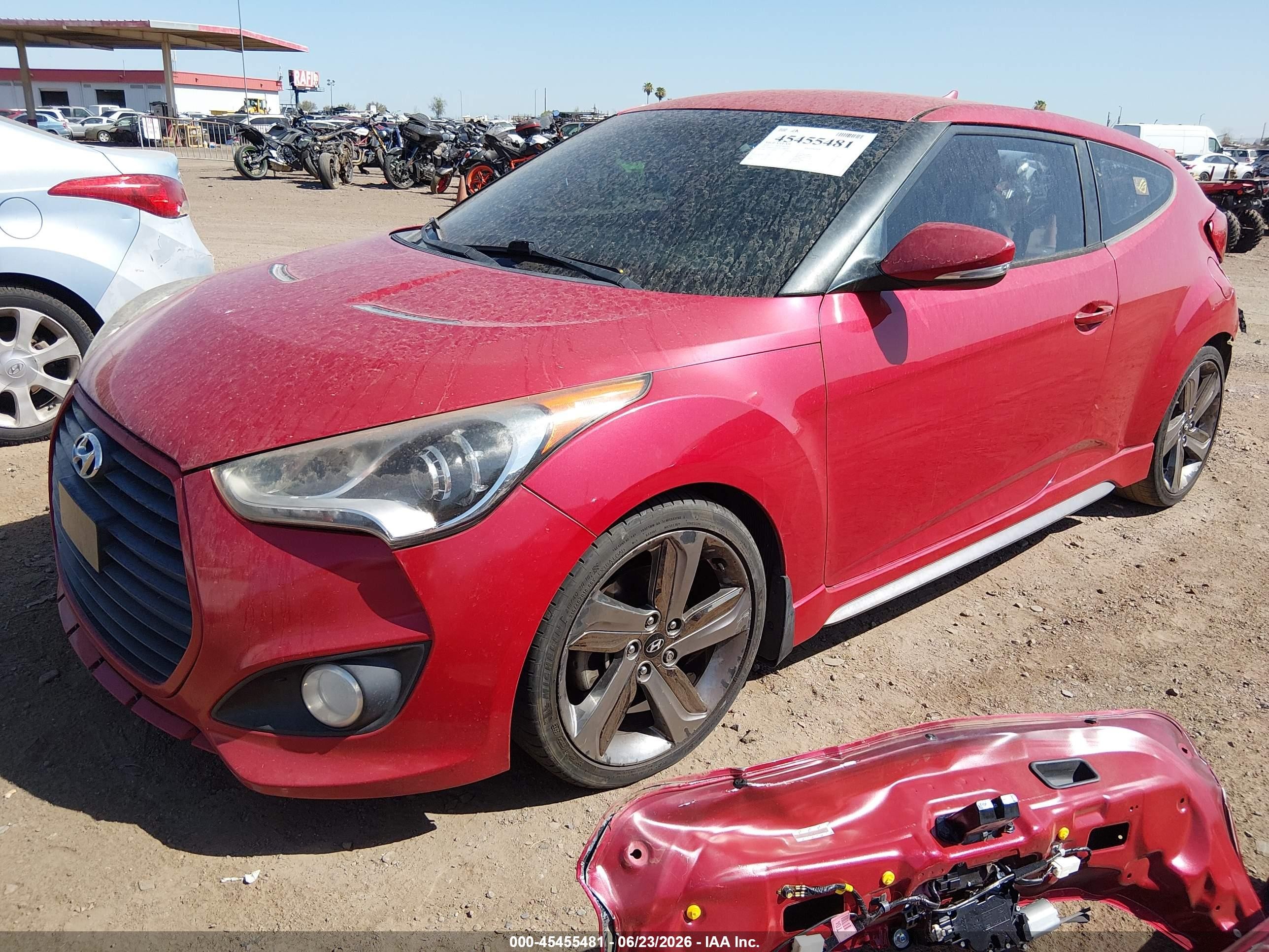 2014 Hyundai Veloster Turbo W/black Red vin: KMHTC6AE1EU208028