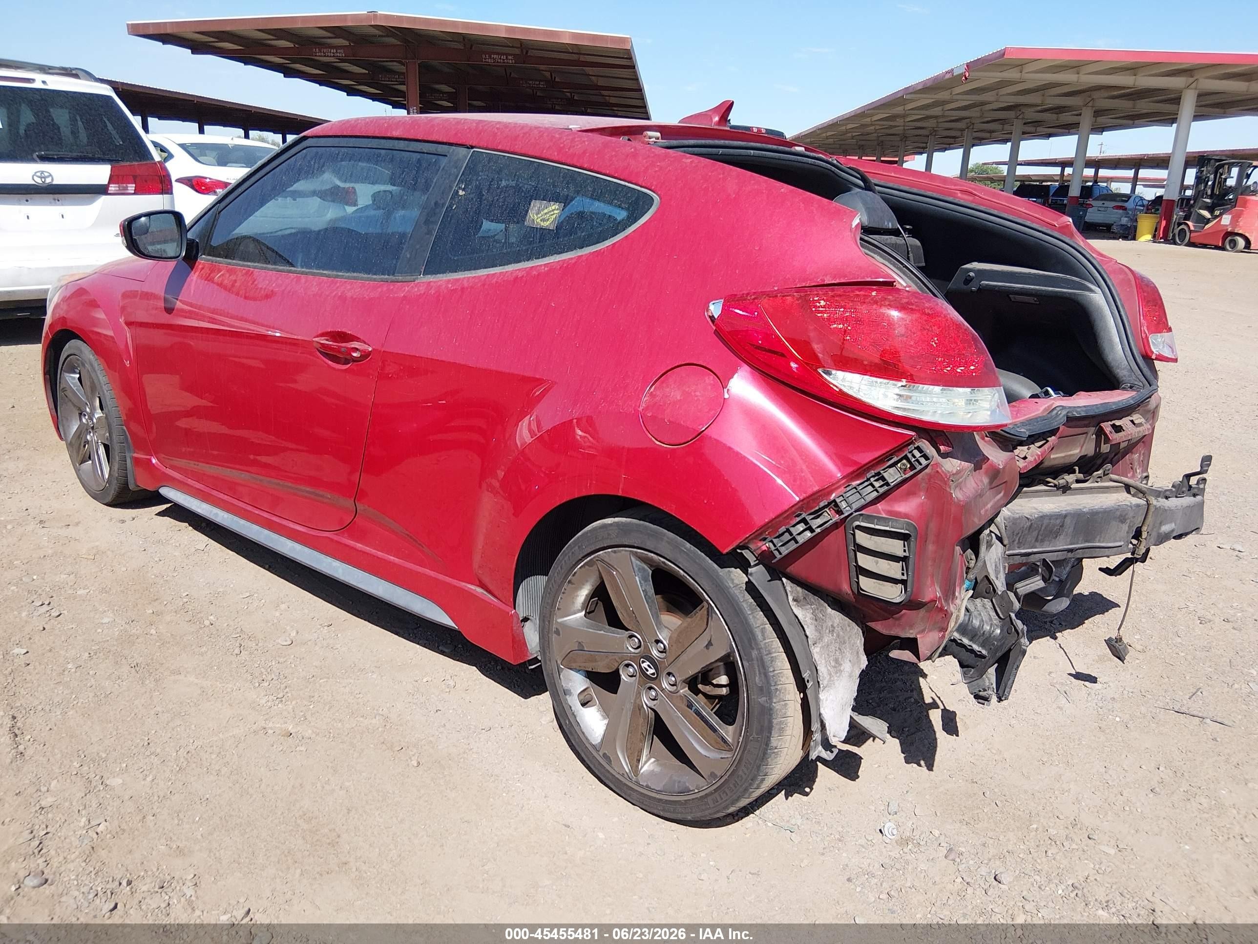 2014 Hyundai Veloster Turbo W/black Red vin: KMHTC6AE1EU208028